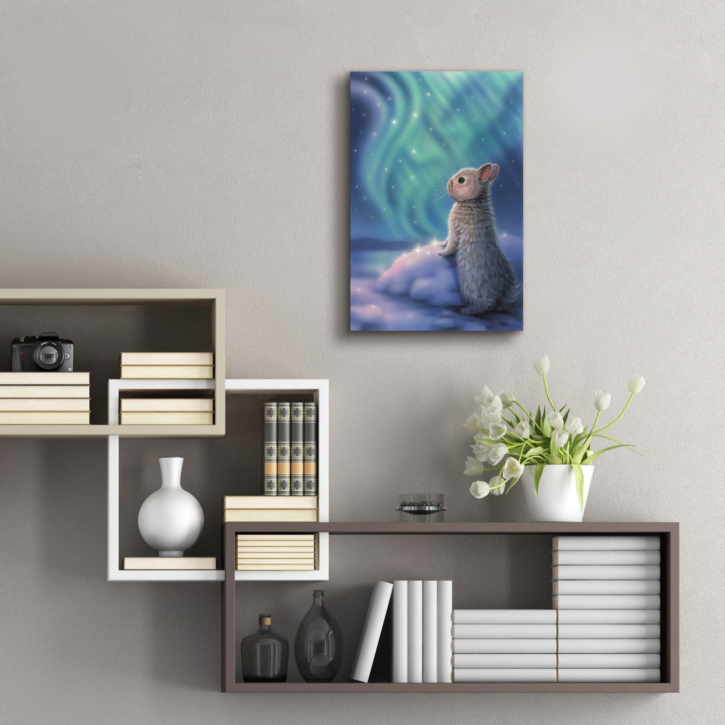 Epic Art 'Aurora Bunny' by Kirk Reinert, Acrylic Glass Wall Art,16x24