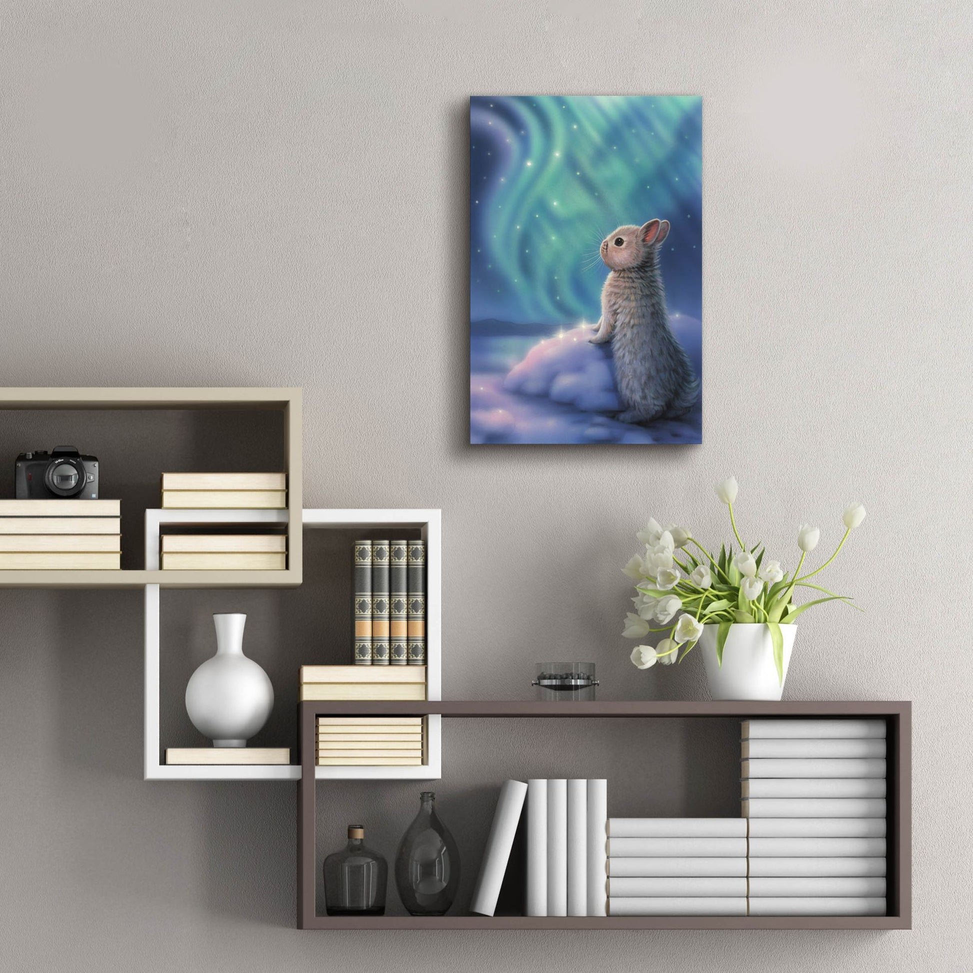 Epic Art 'Aurora Bunny' by Kirk Reinert, Acrylic Glass Wall Art,16x24