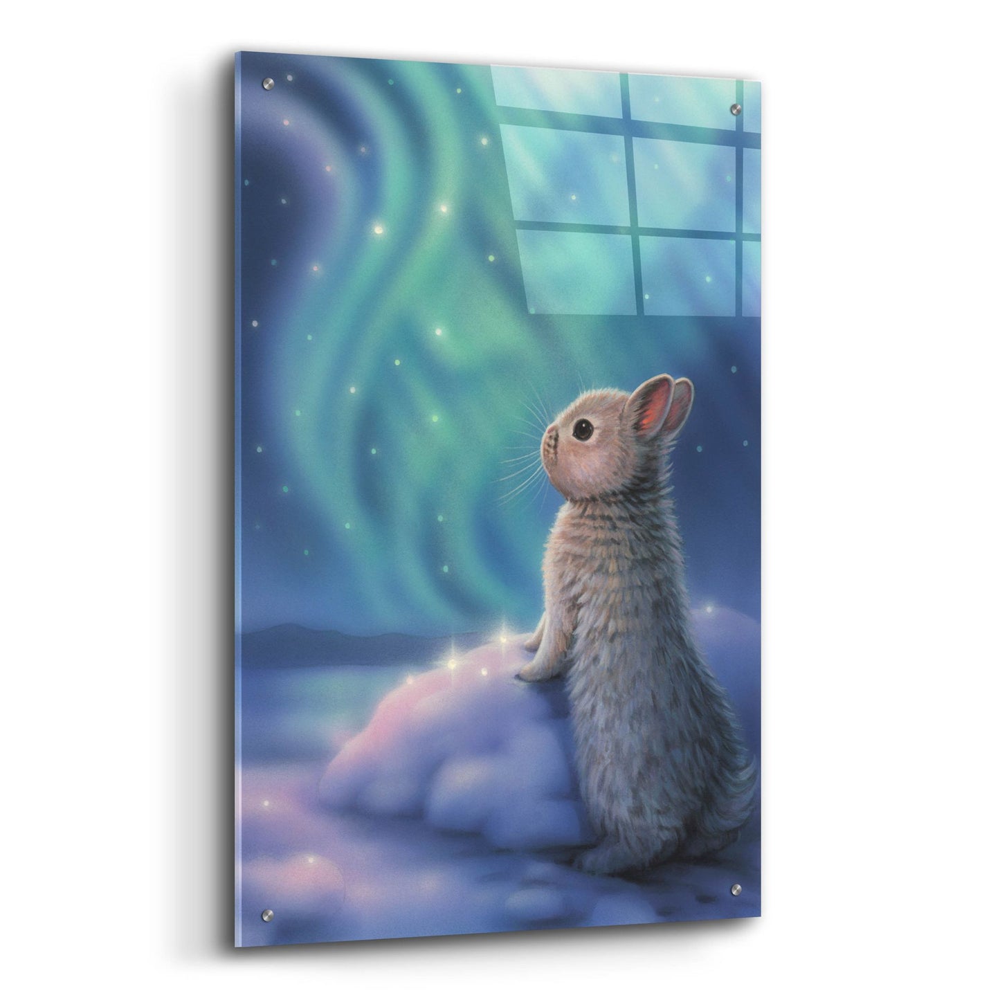 Epic Art 'Aurora Bunny' by Kirk Reinert, Acrylic Glass Wall Art,24x36