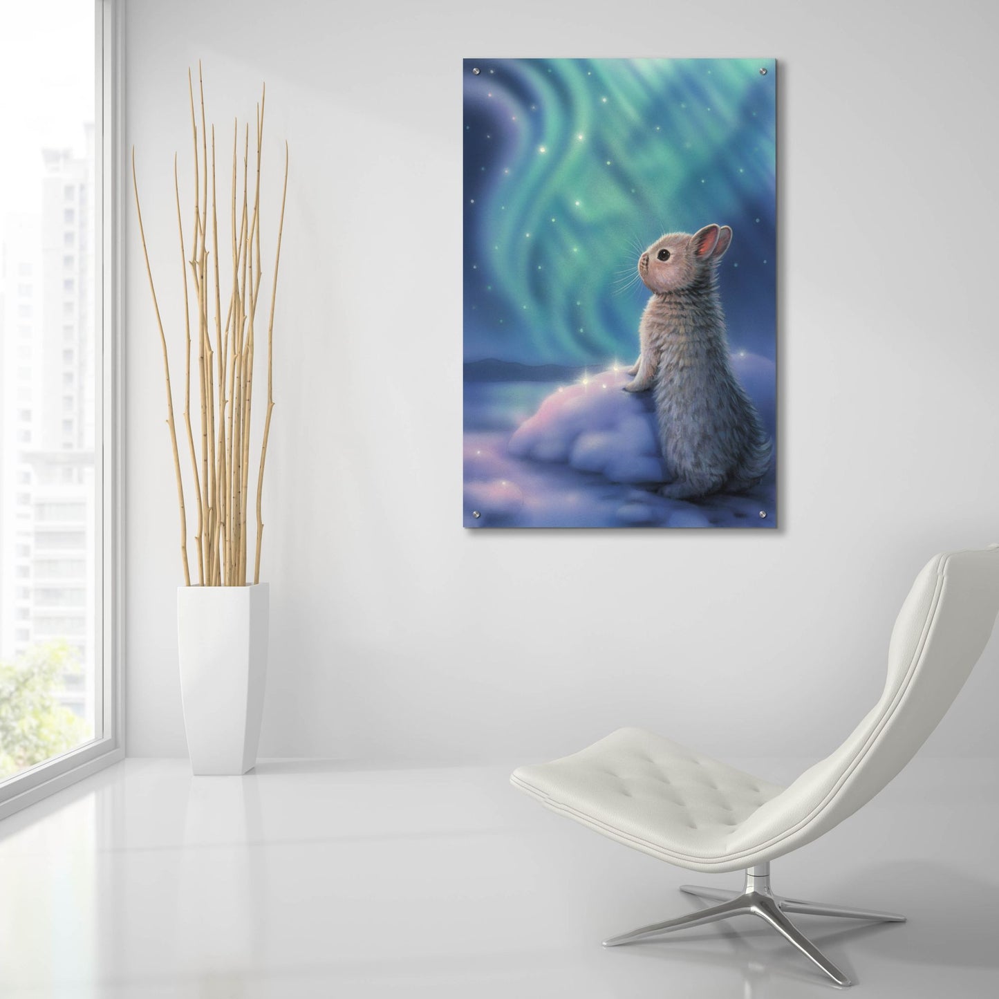 Epic Art 'Aurora Bunny' by Kirk Reinert, Acrylic Glass Wall Art,24x36