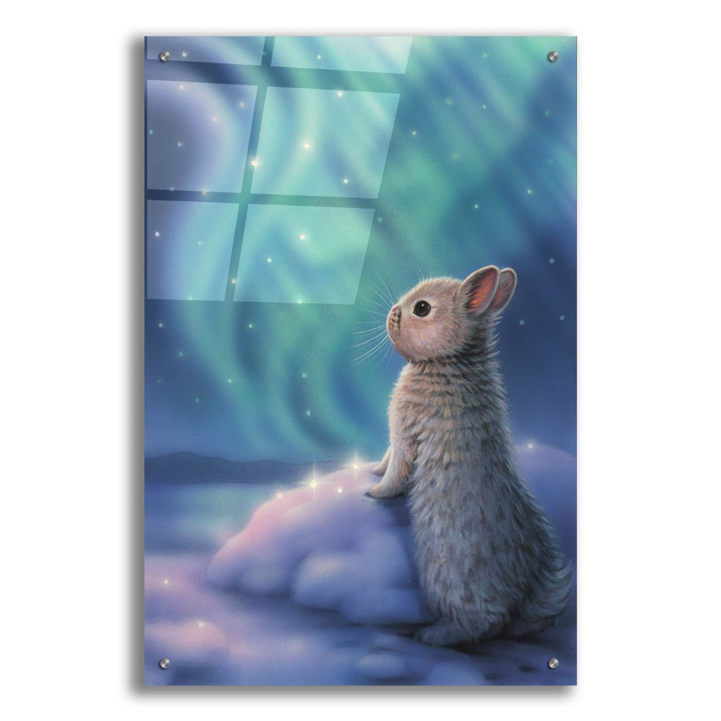 Epic Art 'Aurora Bunny' by Kirk Reinert, Acrylic Glass Wall Art,24x36