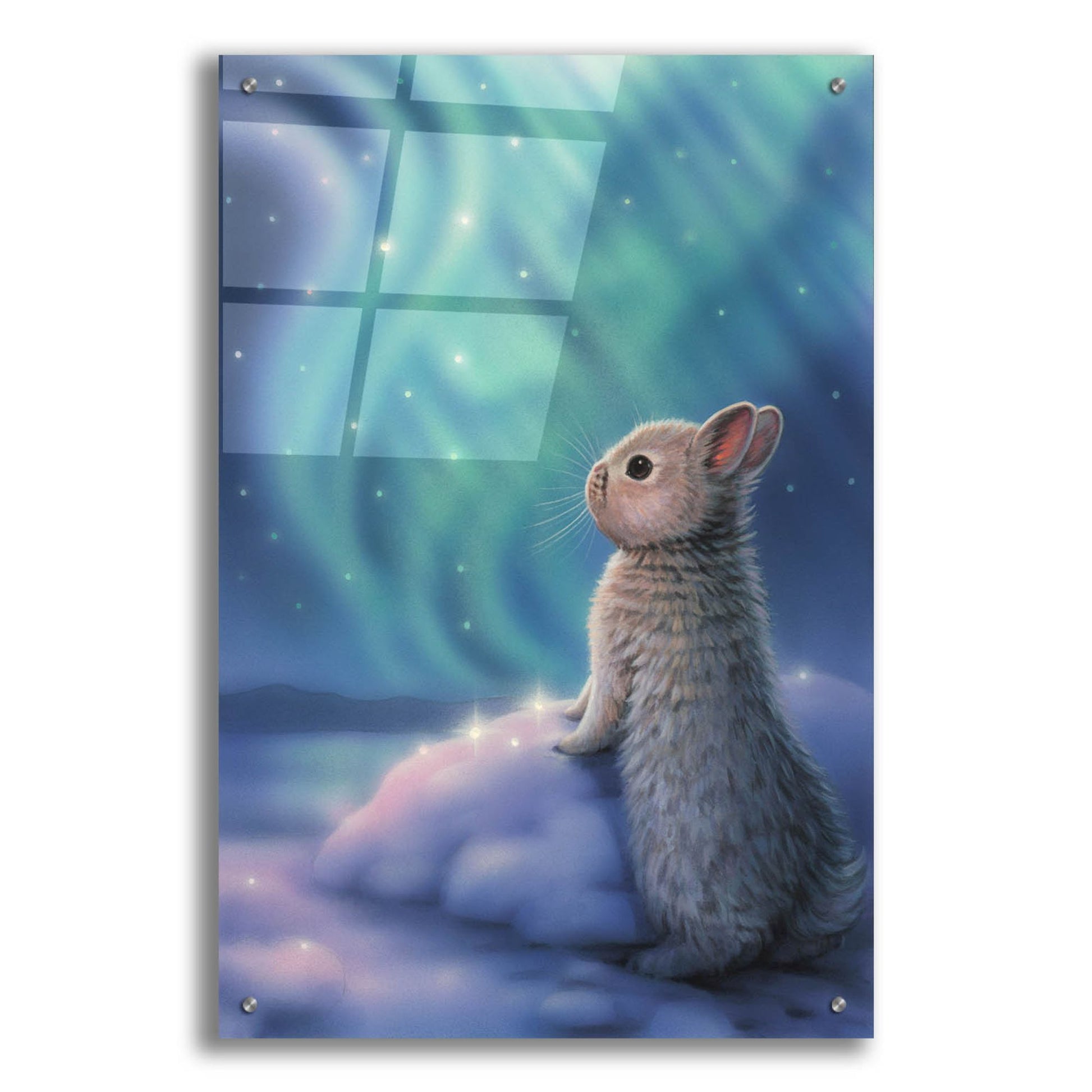 Epic Art 'Aurora Bunny' by Kirk Reinert, Acrylic Glass Wall Art,24x36