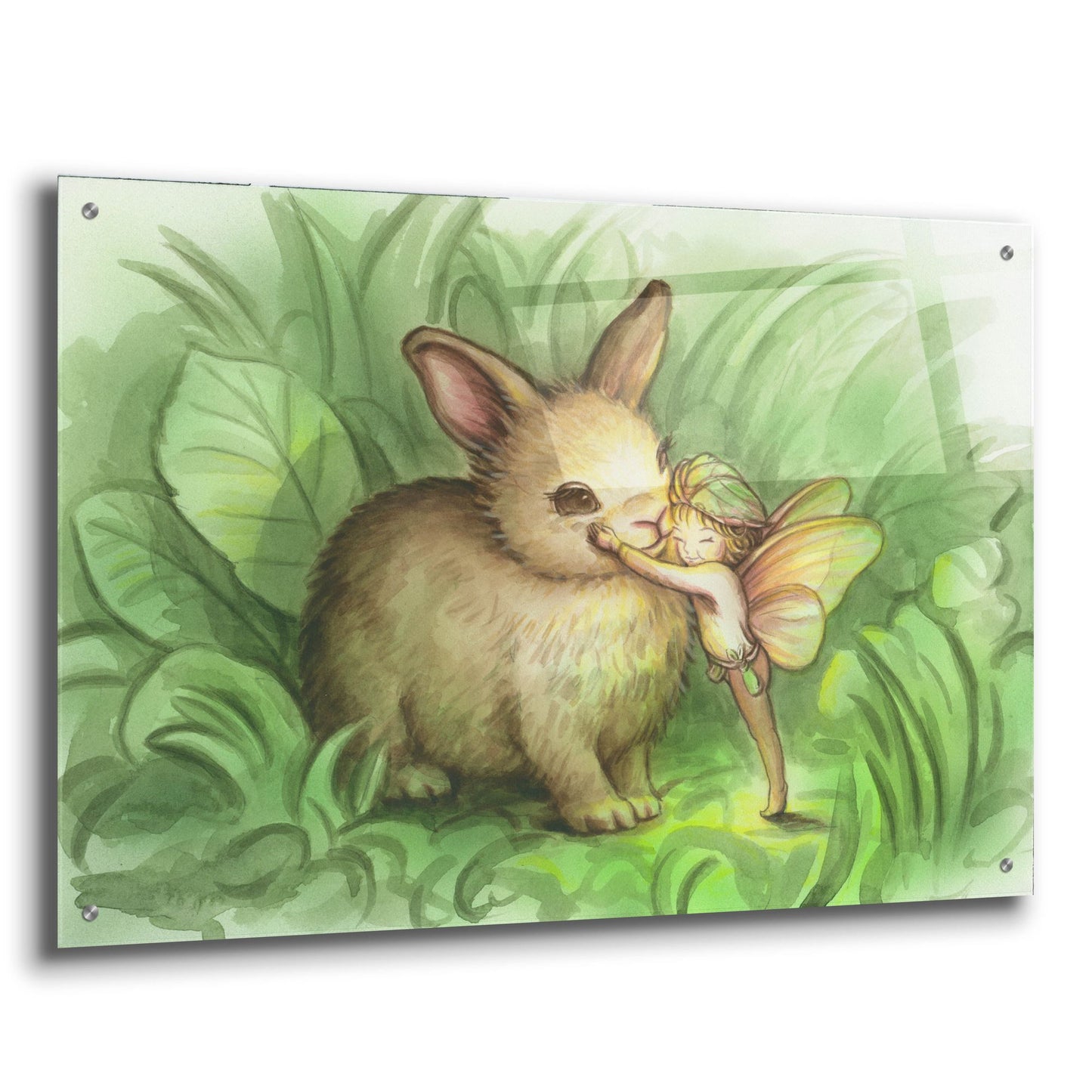 Epic Art 'Fairy Prince With Bunny' by Kirk Reinert, Acrylic Glass Wall Art,36x24