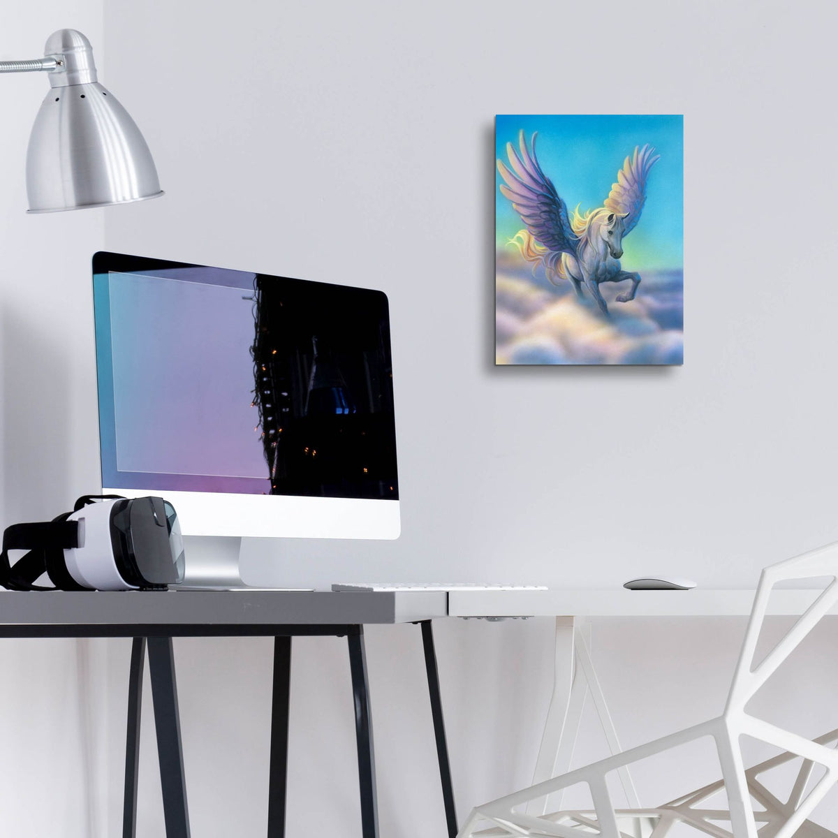 Epic Art 'Pegasus' by Kirk Reinert, Acrylic Glass Wall Art,12x16
