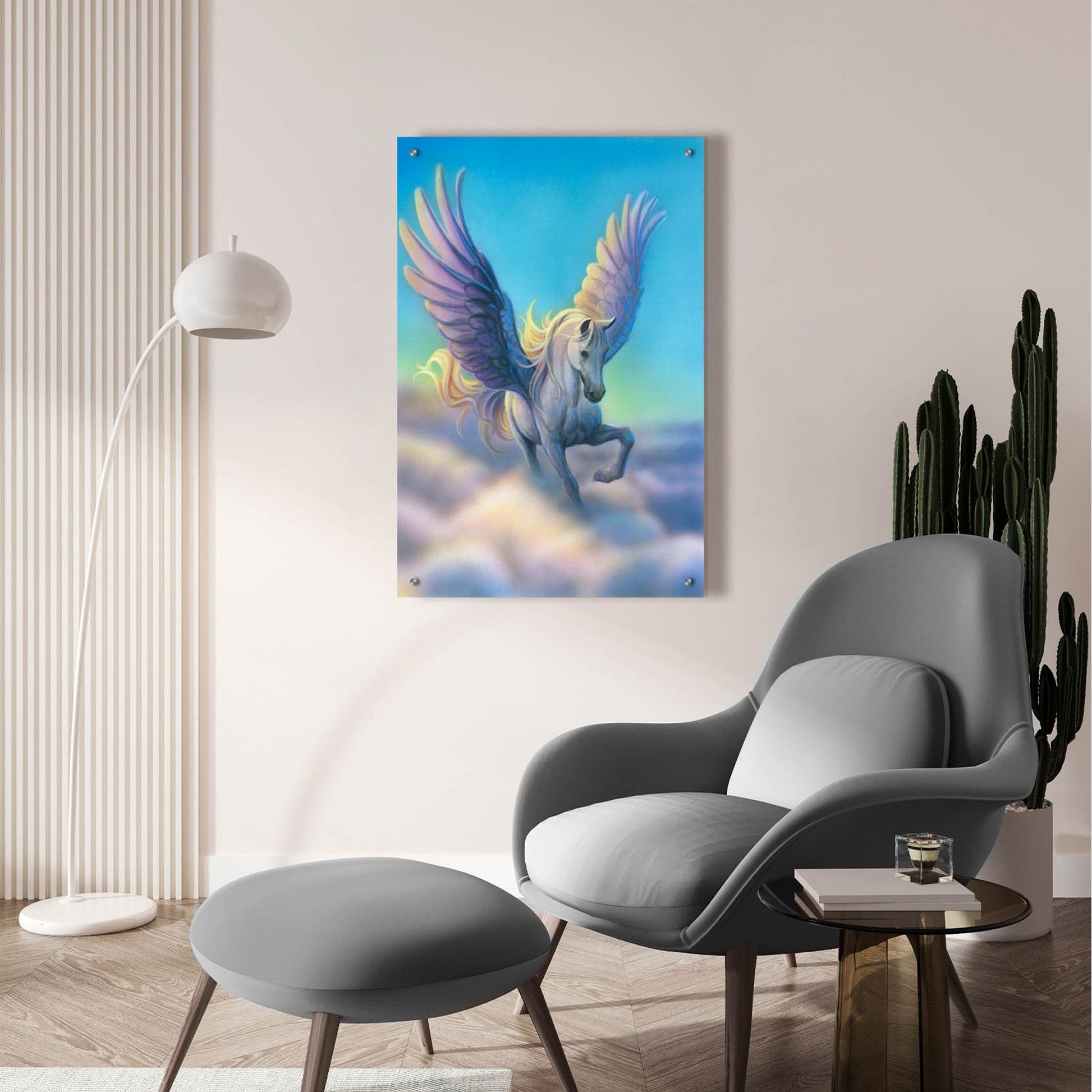 Epic Art 'Pegasus' by Kirk Reinert, Acrylic Glass Wall Art,24x36