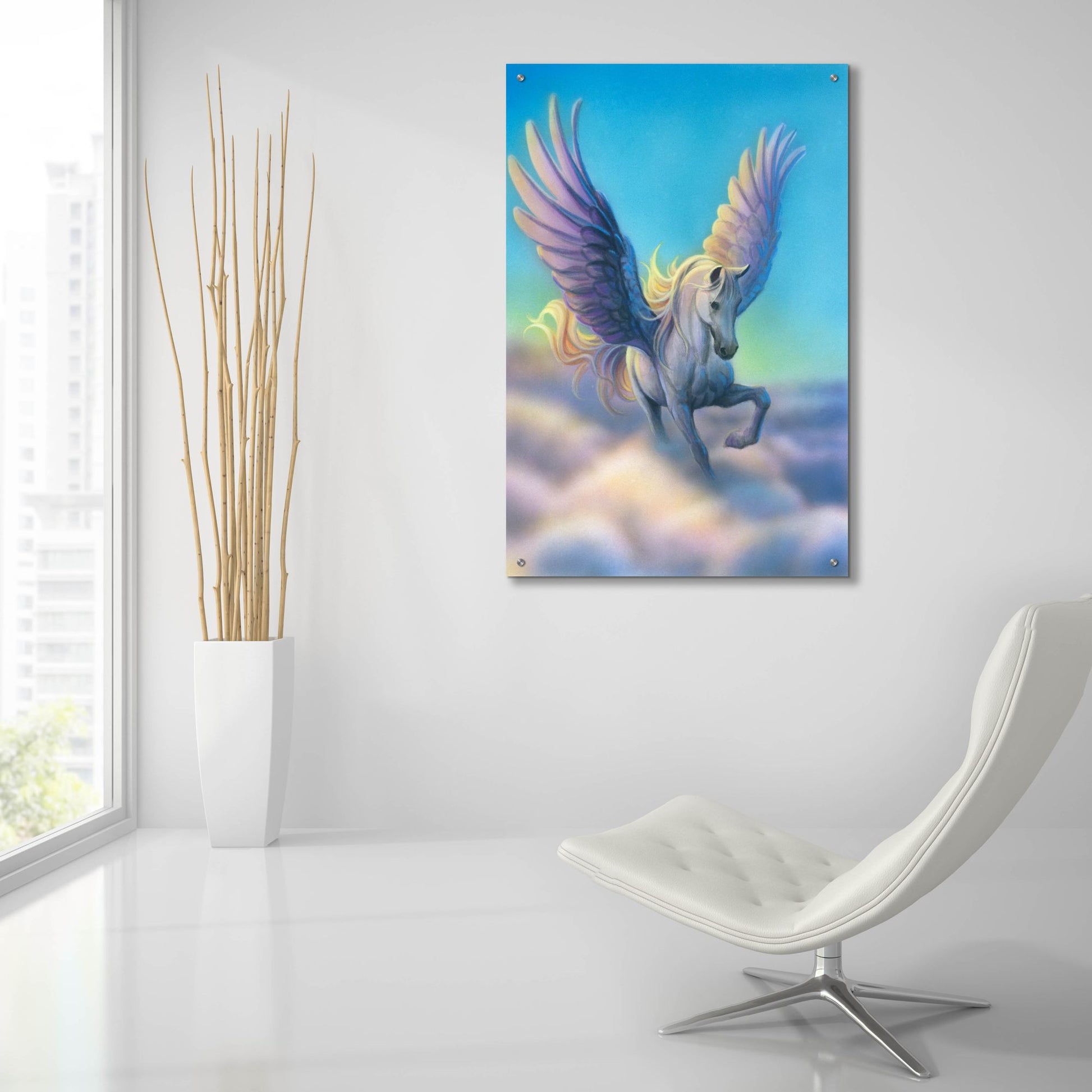 Epic Art 'Pegasus' by Kirk Reinert, Acrylic Glass Wall Art,24x36