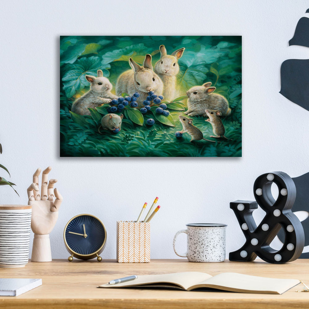 Epic Art 'Blueberry Lunch' by Kirk Reinert, Acrylic Glass Wall Art,16x12