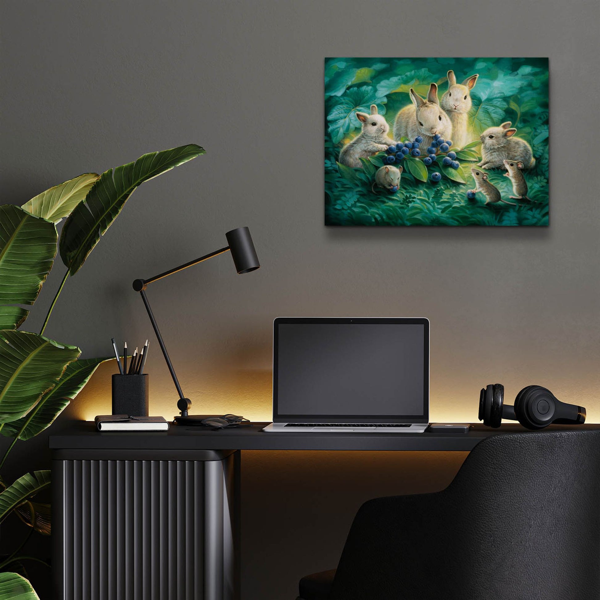 Epic Art 'Blueberry Lunch' by Kirk Reinert, Acrylic Glass Wall Art,16x12