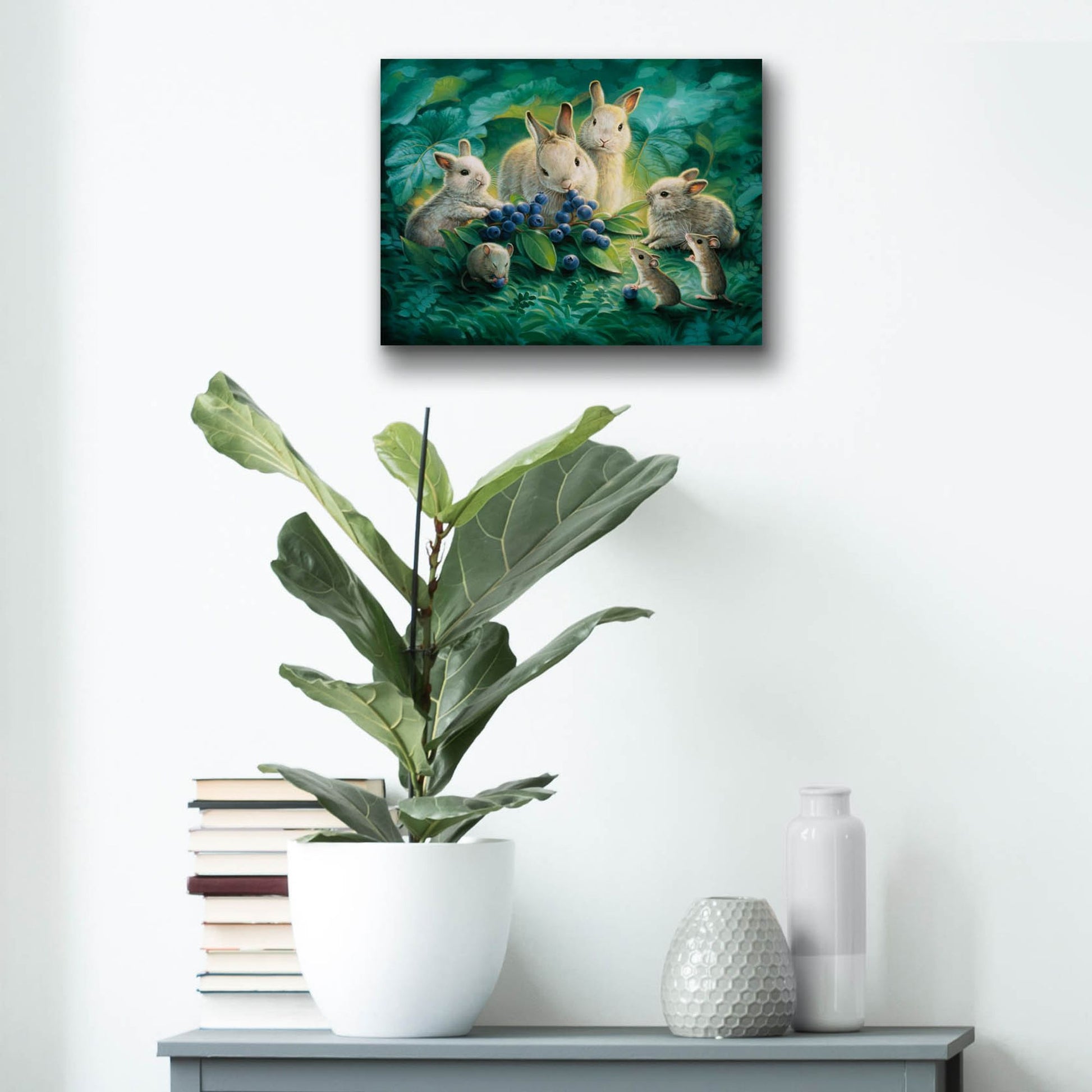 Epic Art 'Blueberry Lunch' by Kirk Reinert, Acrylic Glass Wall Art,16x12