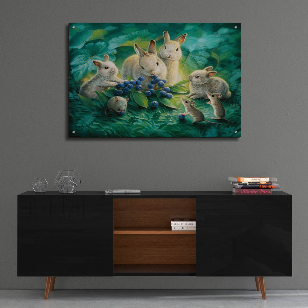 Epic Art 'Blueberry Lunch' by Kirk Reinert, Acrylic Glass Wall Art,36x24