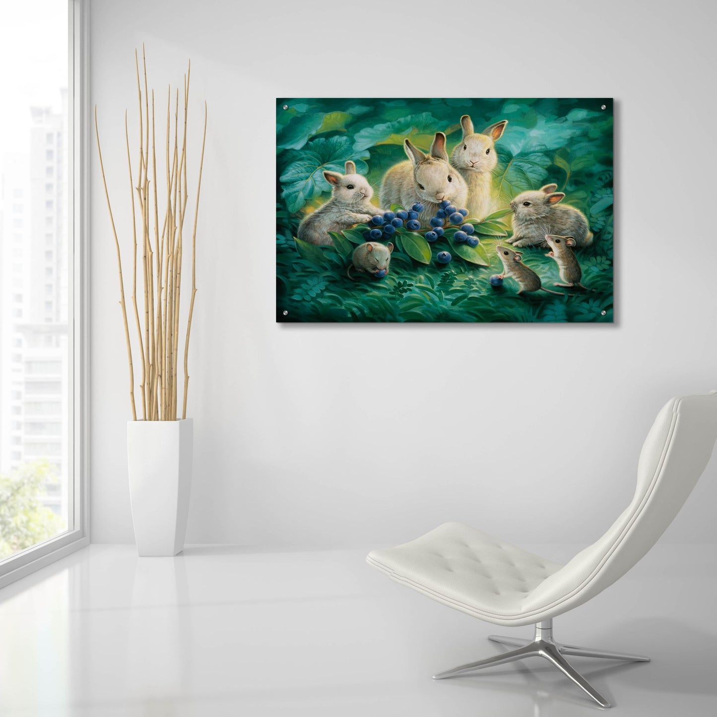 Epic Art 'Blueberry Lunch' by Kirk Reinert, Acrylic Glass Wall Art,36x24