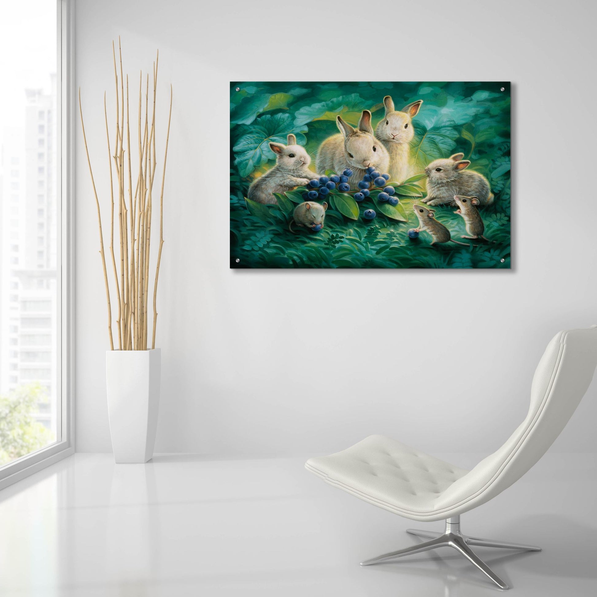 Epic Art 'Blueberry Lunch' by Kirk Reinert, Acrylic Glass Wall Art,36x24