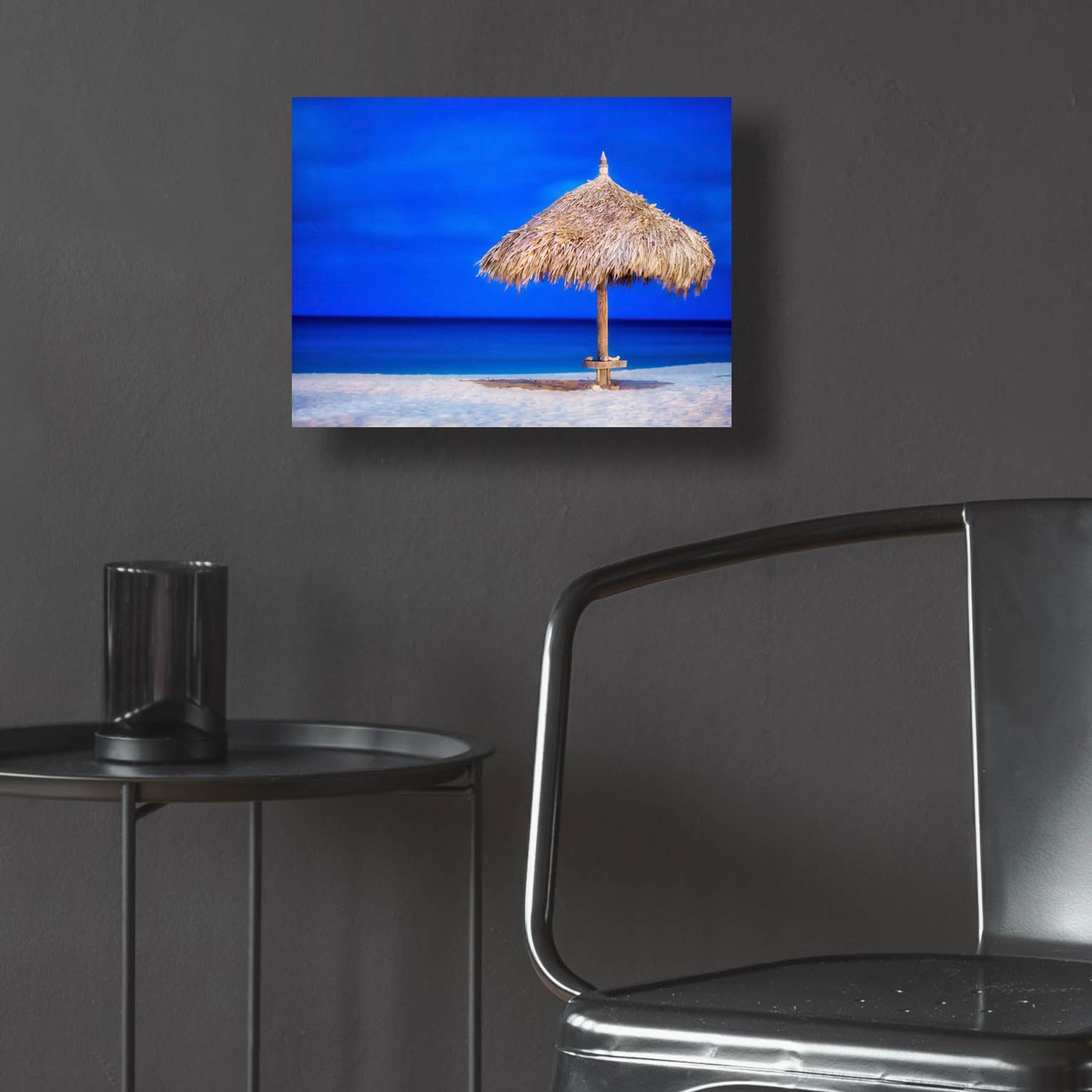 Epic Art 'Aruba Beach Umbrella' by Mark A Paulda, Acrylic Glass Wall Art,16x12