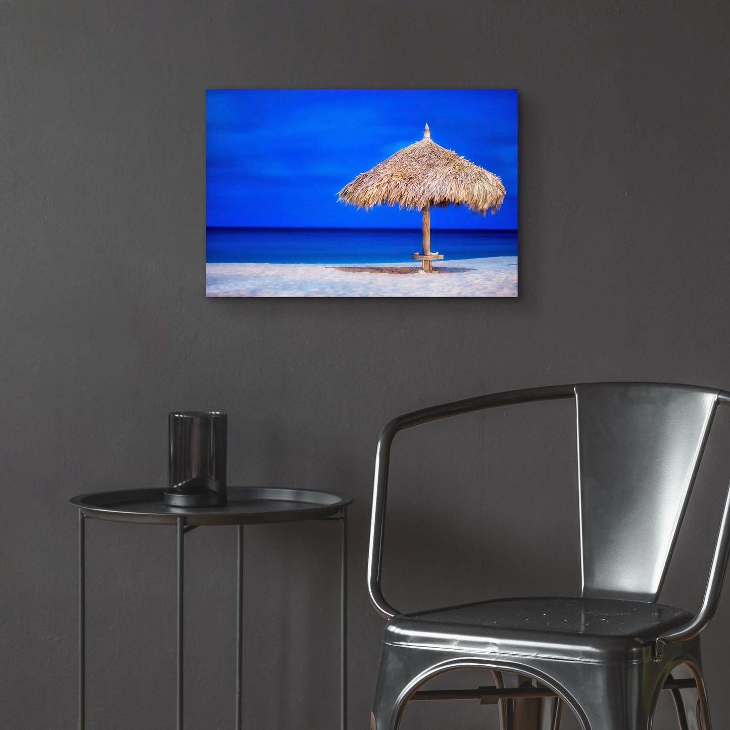 Epic Art 'Aruba Beach Umbrella' by Mark A Paulda, Acrylic Glass Wall Art,24x16
