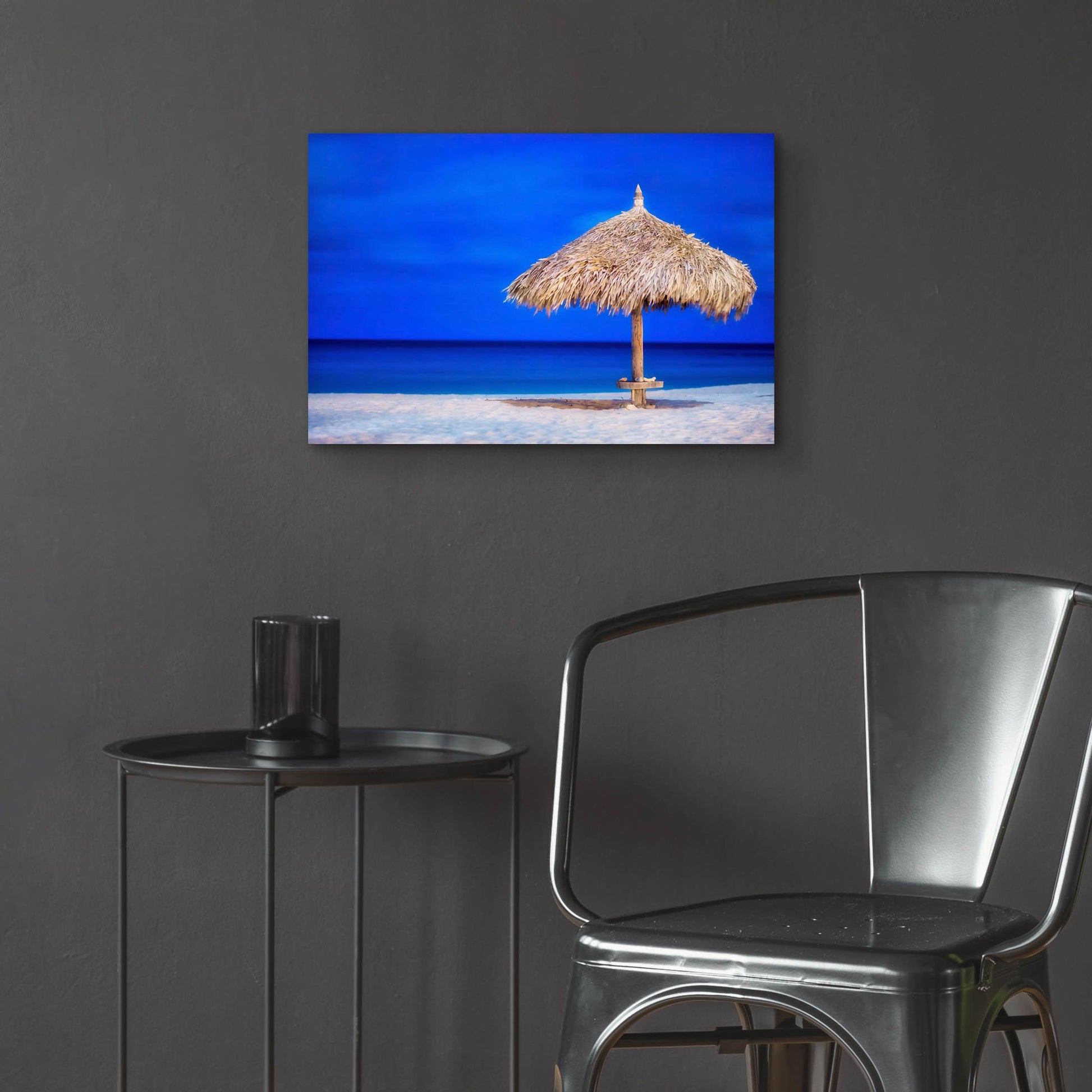Epic Art 'Aruba Beach Umbrella' by Mark A Paulda, Acrylic Glass Wall Art,24x16