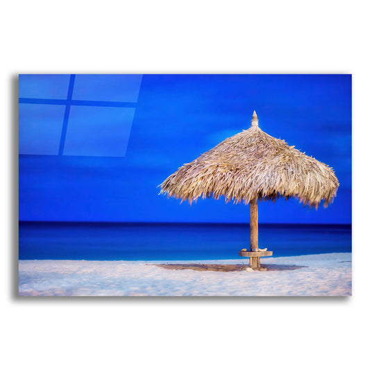 Epic Art 'Aruba Beach Umbrella' by Mark A Paulda, Acrylic Glass Wall Art