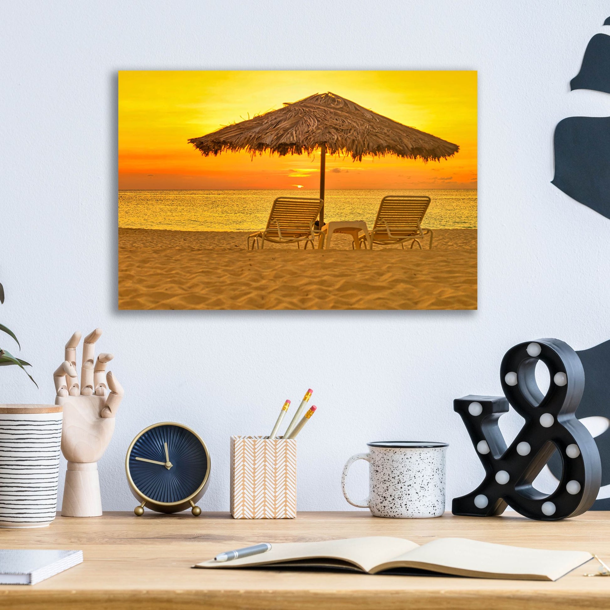 Epic Art 'Aruba Relax' by Mark A Paulda, Acrylic Glass Wall Art,16x12