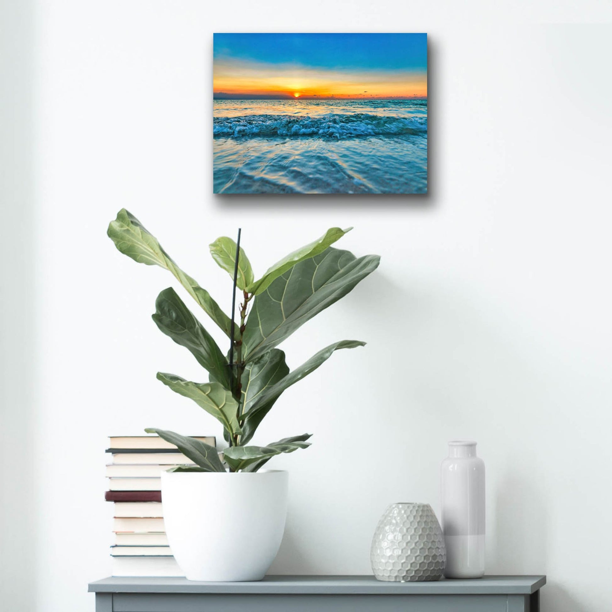 Epic Art 'Calm Aruba Blue' by Mark A Paulda, Acrylic Glass Wall Art,16x12