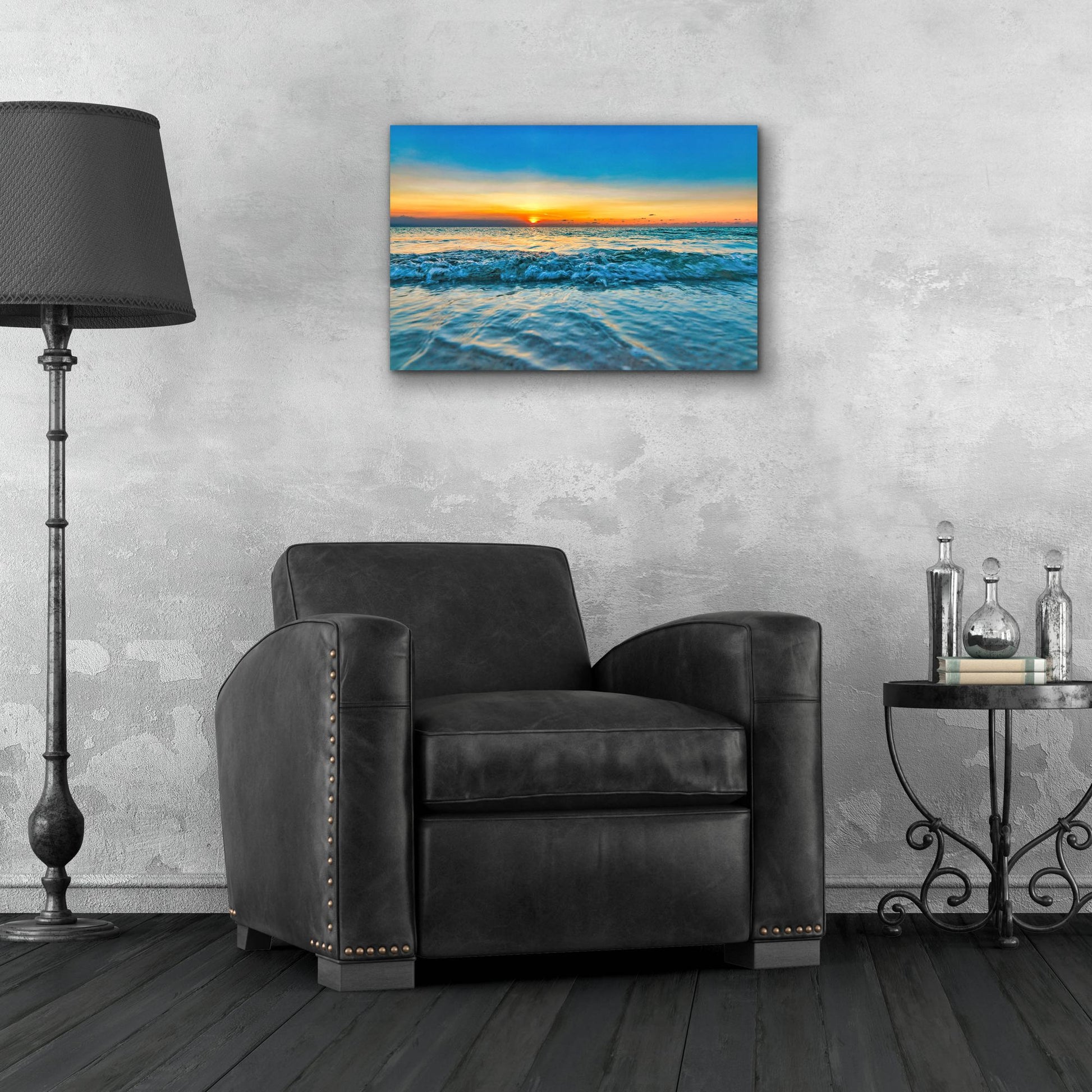 Epic Art 'Calm Aruba Blue' by Mark A Paulda, Acrylic Glass Wall Art,24x16