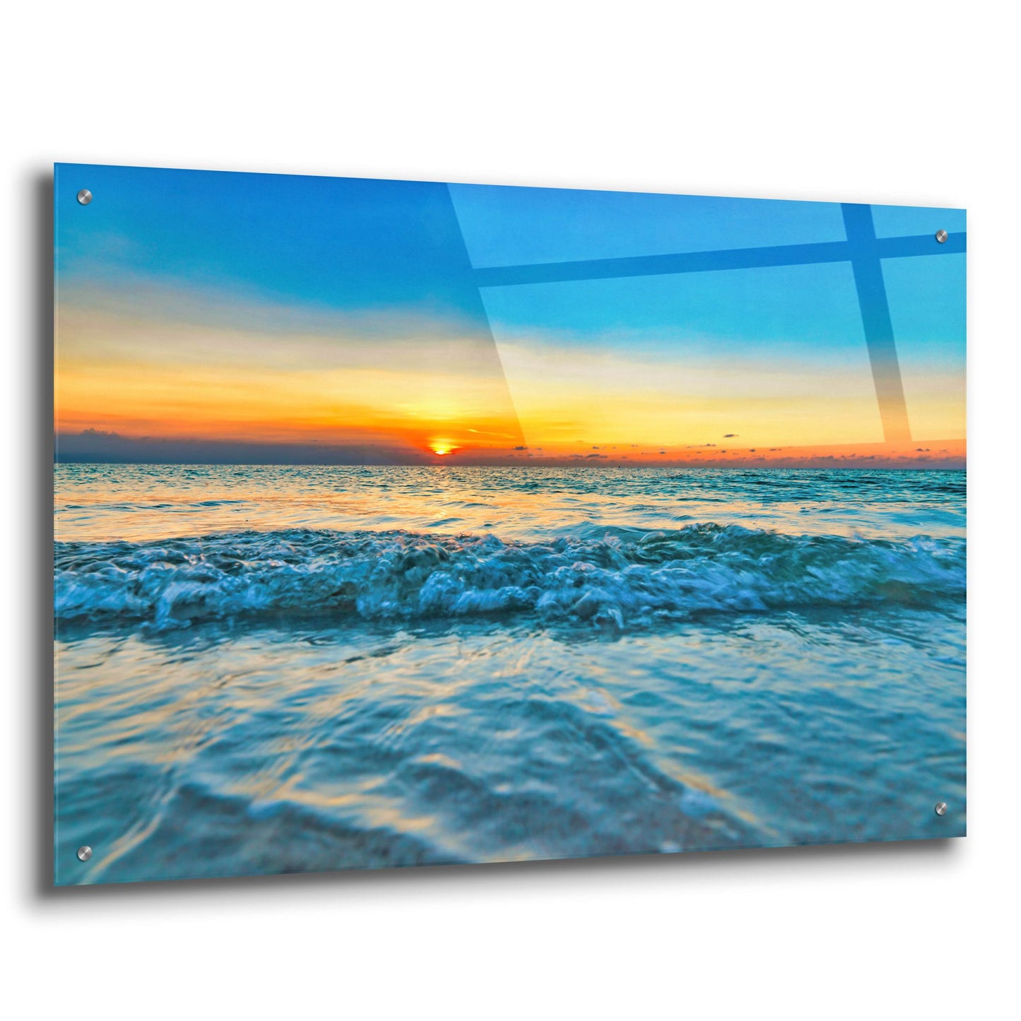 Epic Art 'Calm Aruba Blue' by Mark A Paulda, Acrylic Glass Wall Art,36x24