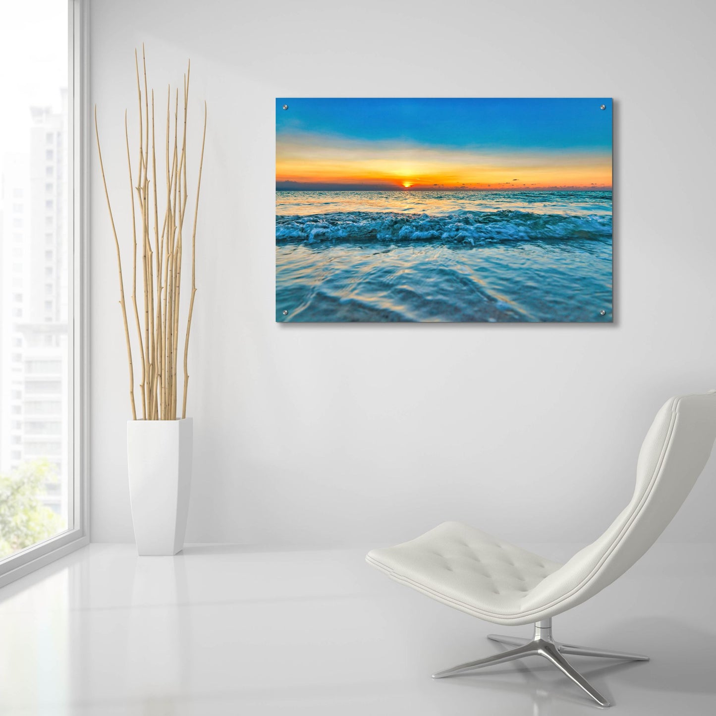 Epic Art 'Calm Aruba Blue' by Mark A Paulda, Acrylic Glass Wall Art,36x24