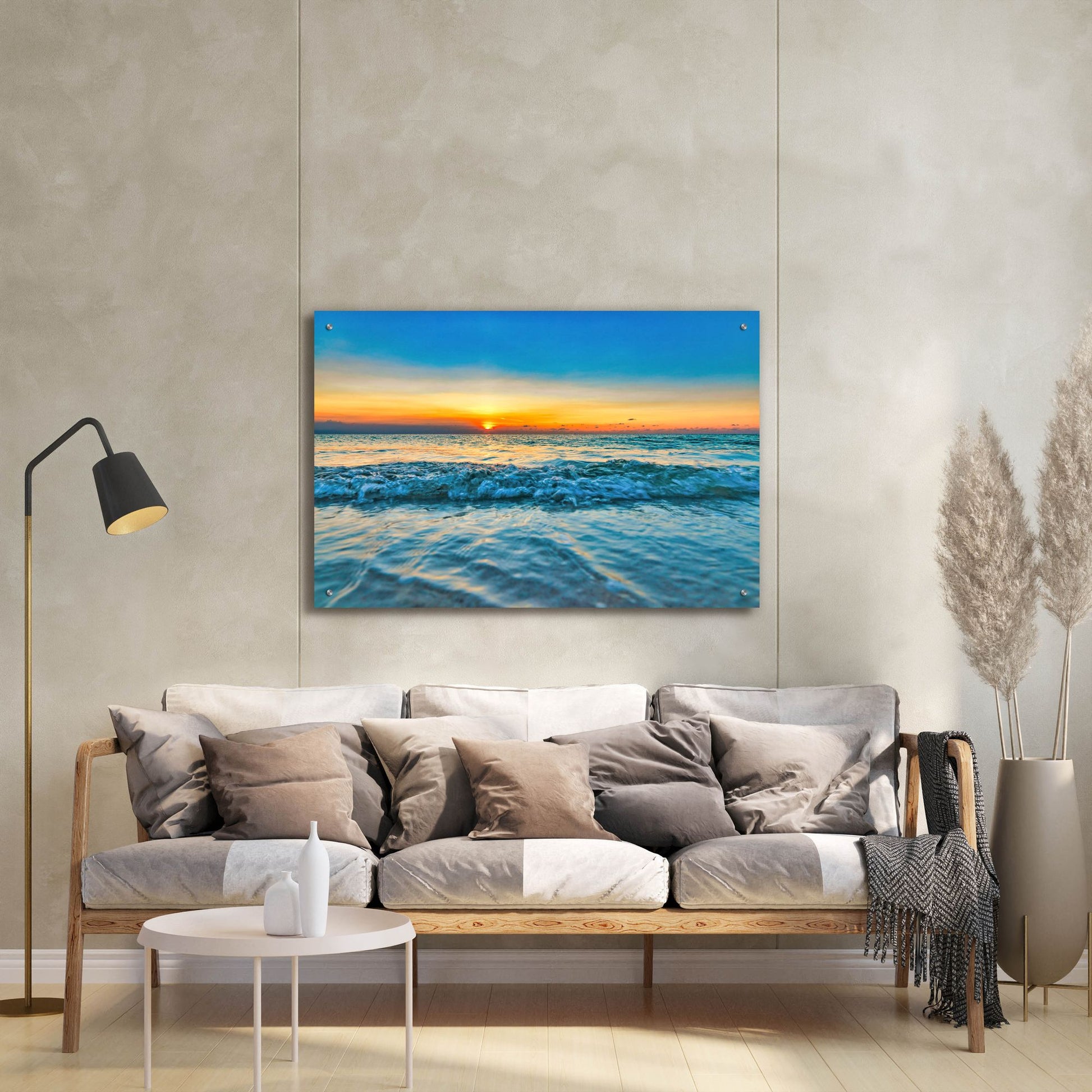 Epic Art 'Calm Aruba Blue' by Mark A Paulda, Acrylic Glass Wall Art,36x24