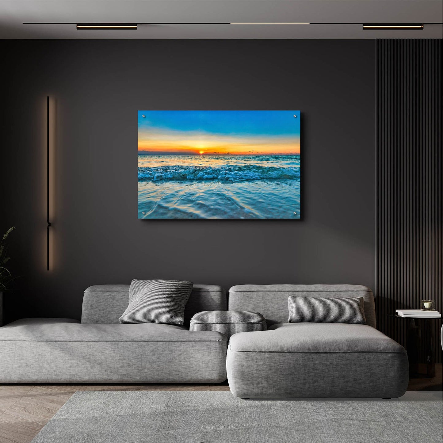 Epic Art 'Calm Aruba Blue' by Mark A Paulda, Acrylic Glass Wall Art,36x24