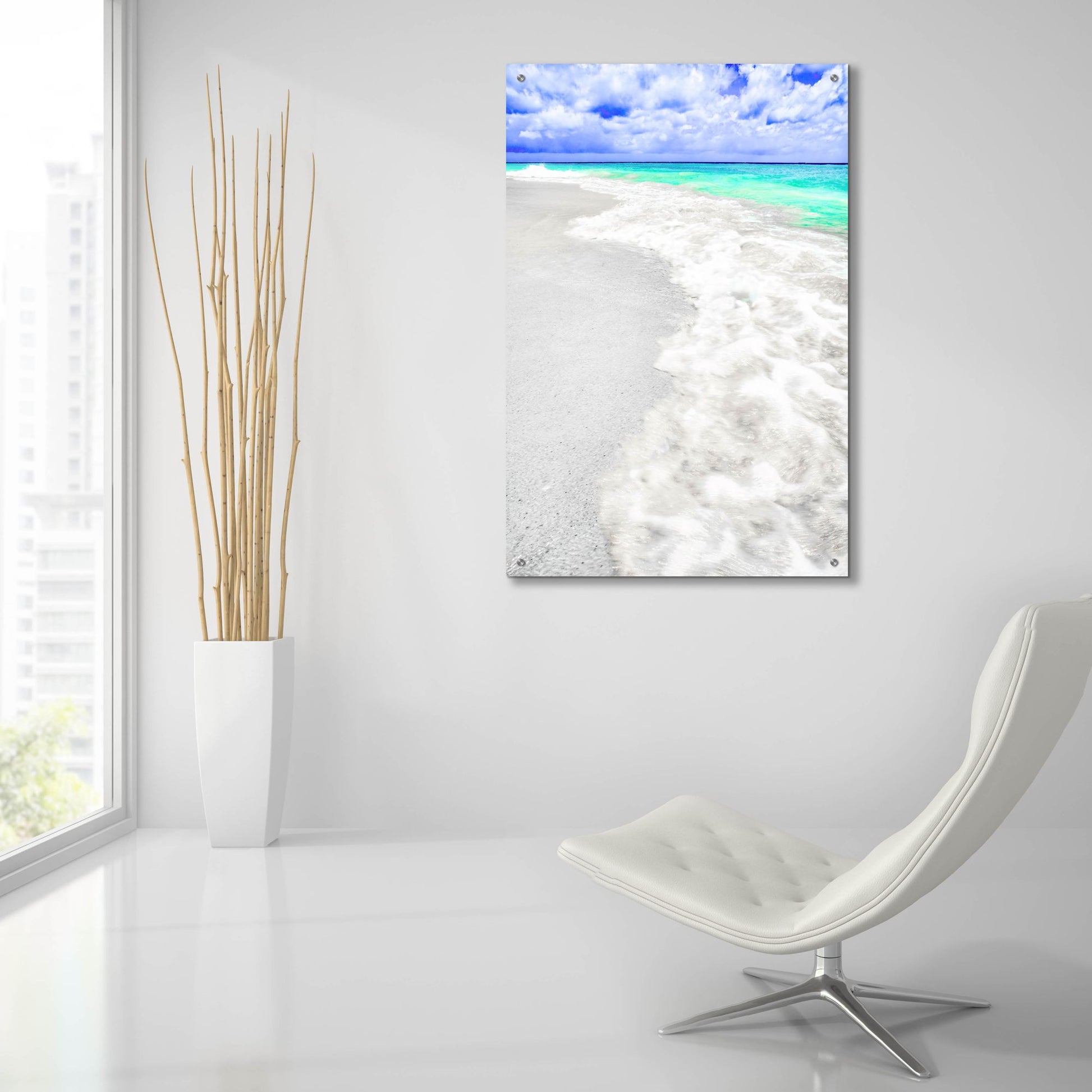 Epic Art 'Caribbean Waves' by Mark A Paulda, Acrylic Glass Wall Art,24x36