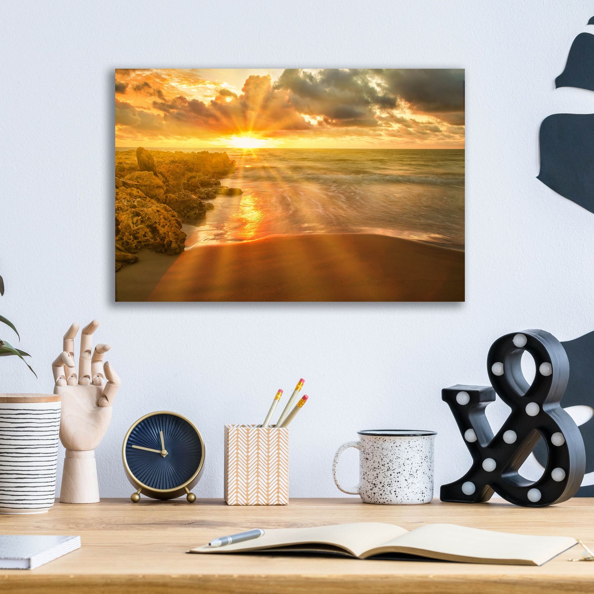 Epic Art 'Cartagena Sun Burst' by Mark A Paulda, Acrylic Glass Wall Art,16x12