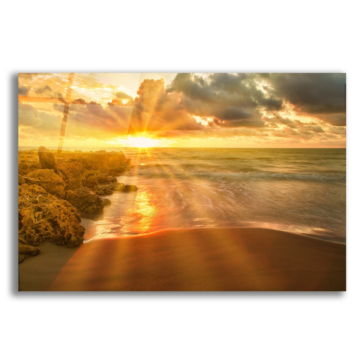 Epic Art 'Cartagena Sun Burst' by Mark A Paulda, Acrylic Glass Wall Art,16x12