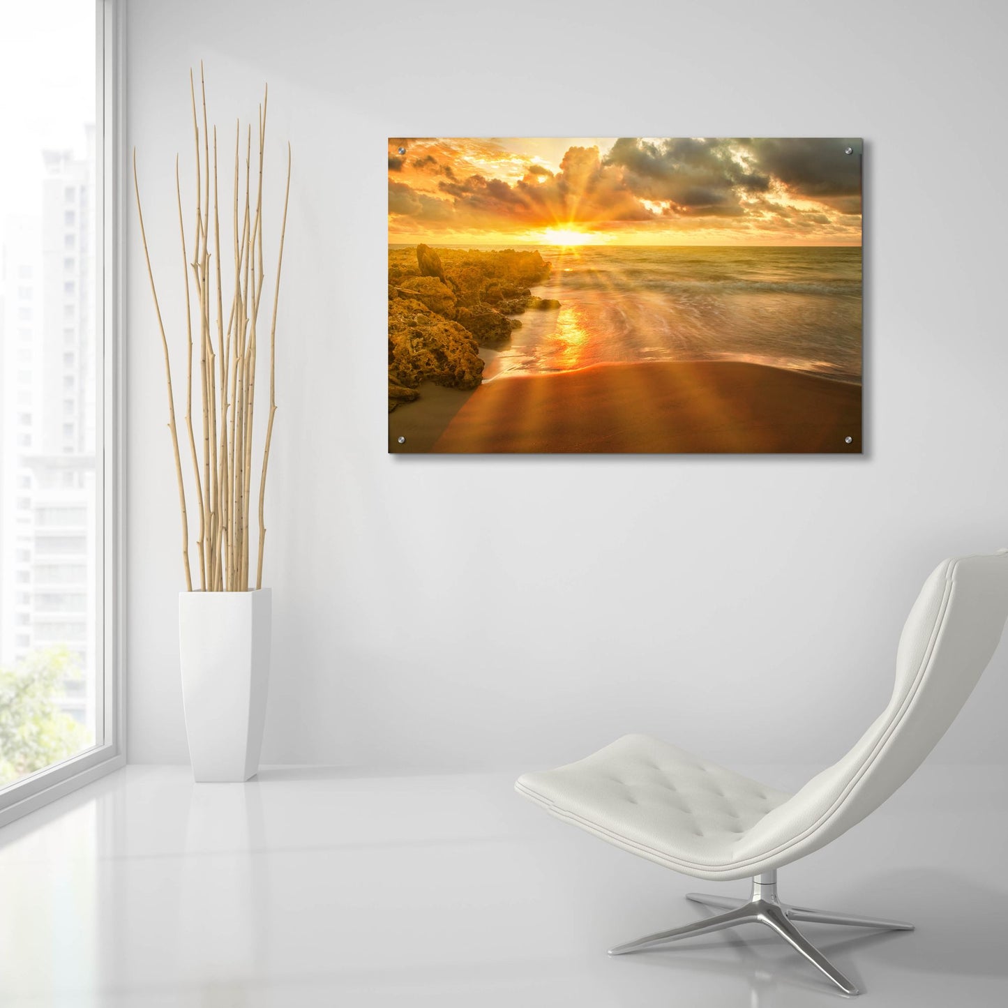 Epic Art 'Cartagena Sun Burst' by Mark A Paulda, Acrylic Glass Wall Art,36x24