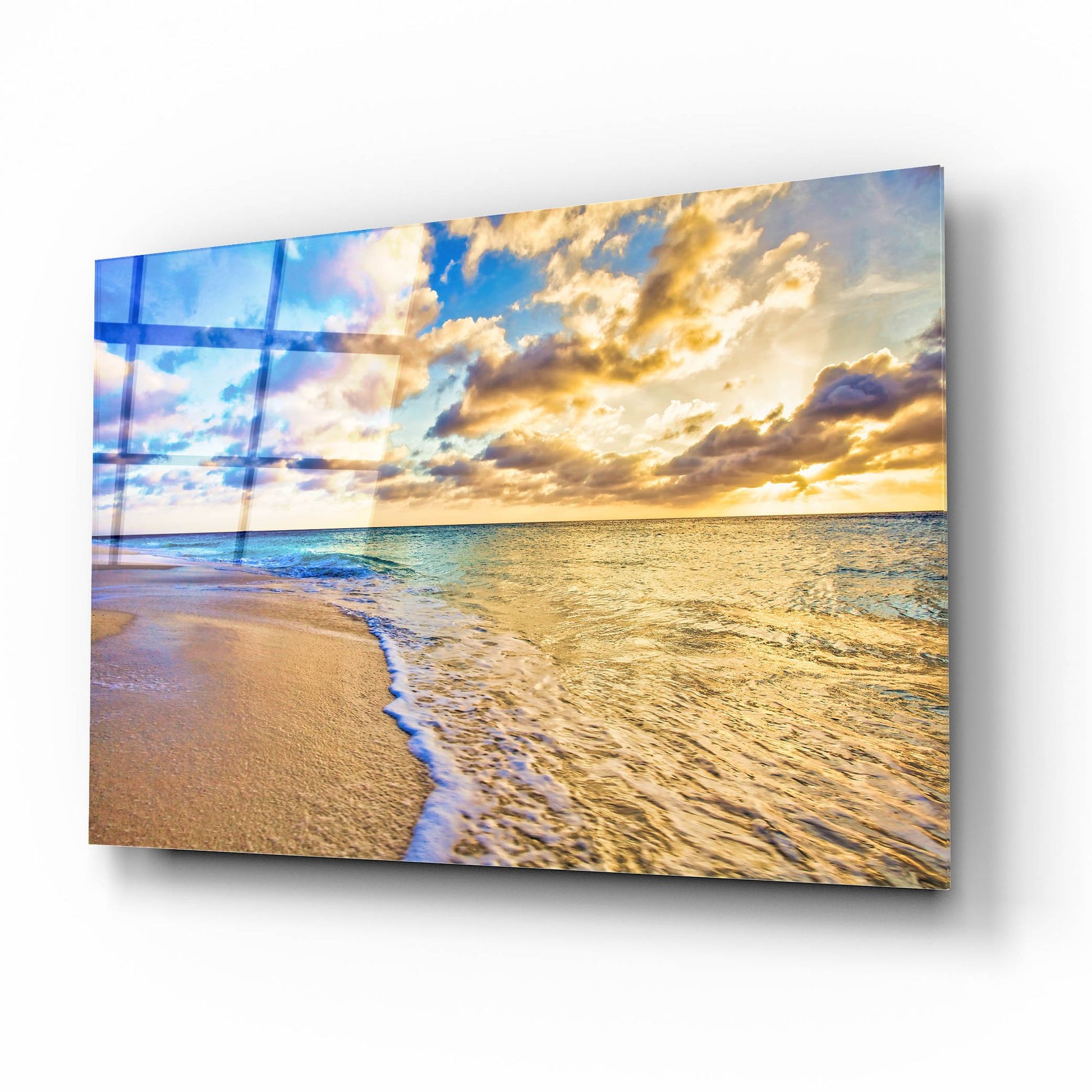 Epic Art 'Golden Hour Aruba' by Mark A Paulda, Acrylic Glass Wall Art,16x12