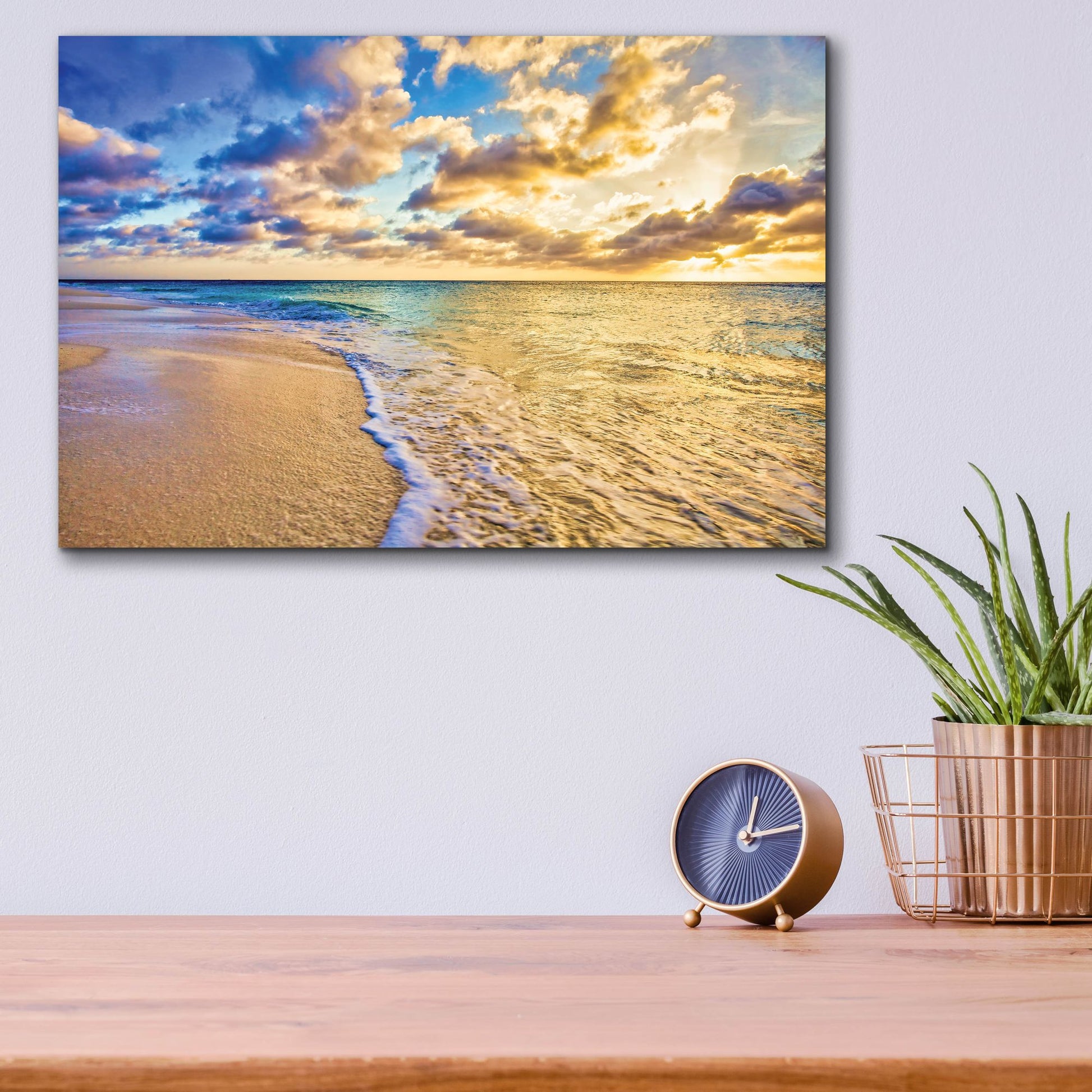 Epic Art 'Golden Hour Aruba' by Mark A Paulda, Acrylic Glass Wall Art,16x12