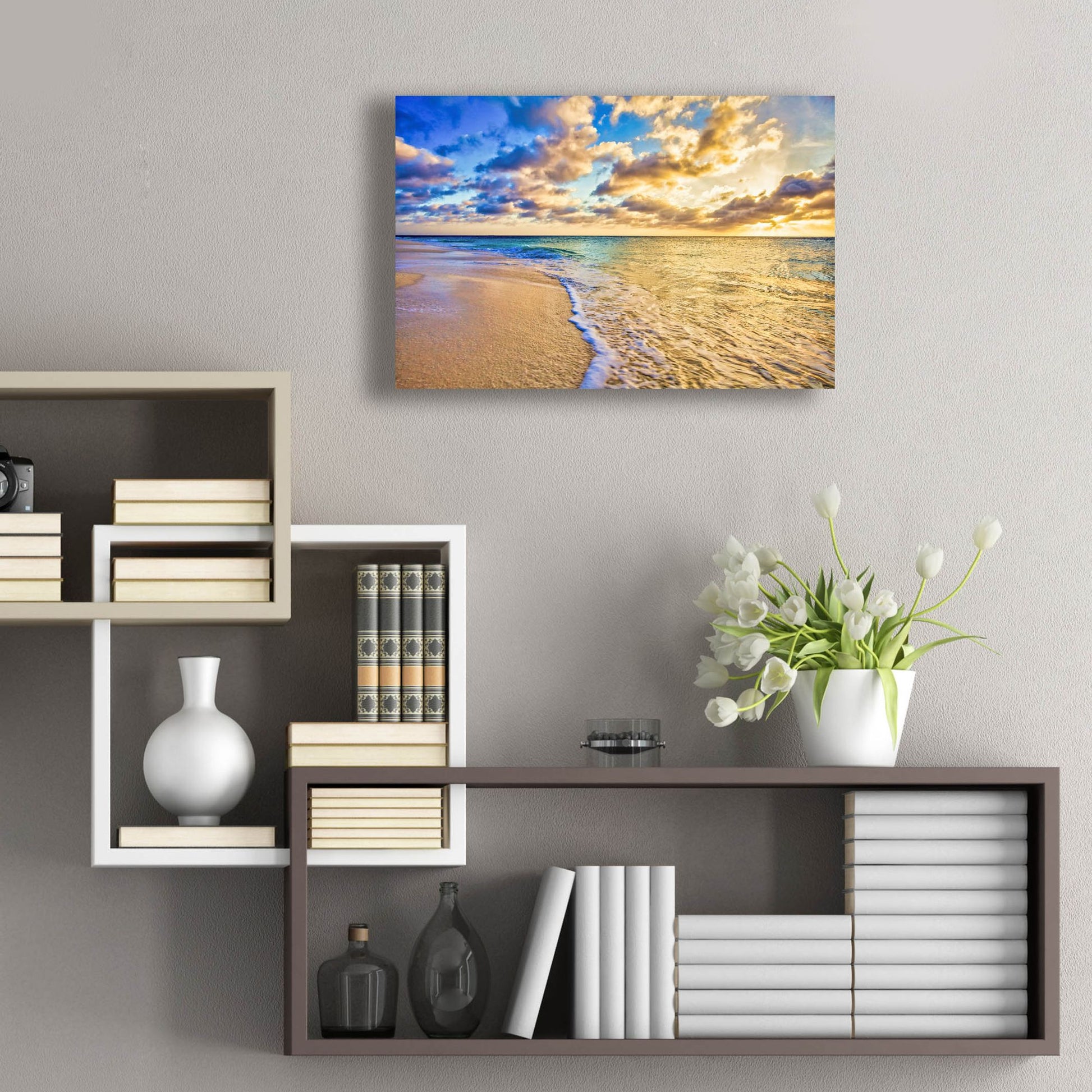 Epic Art 'Golden Hour Aruba' by Mark A Paulda, Acrylic Glass Wall Art,24x16