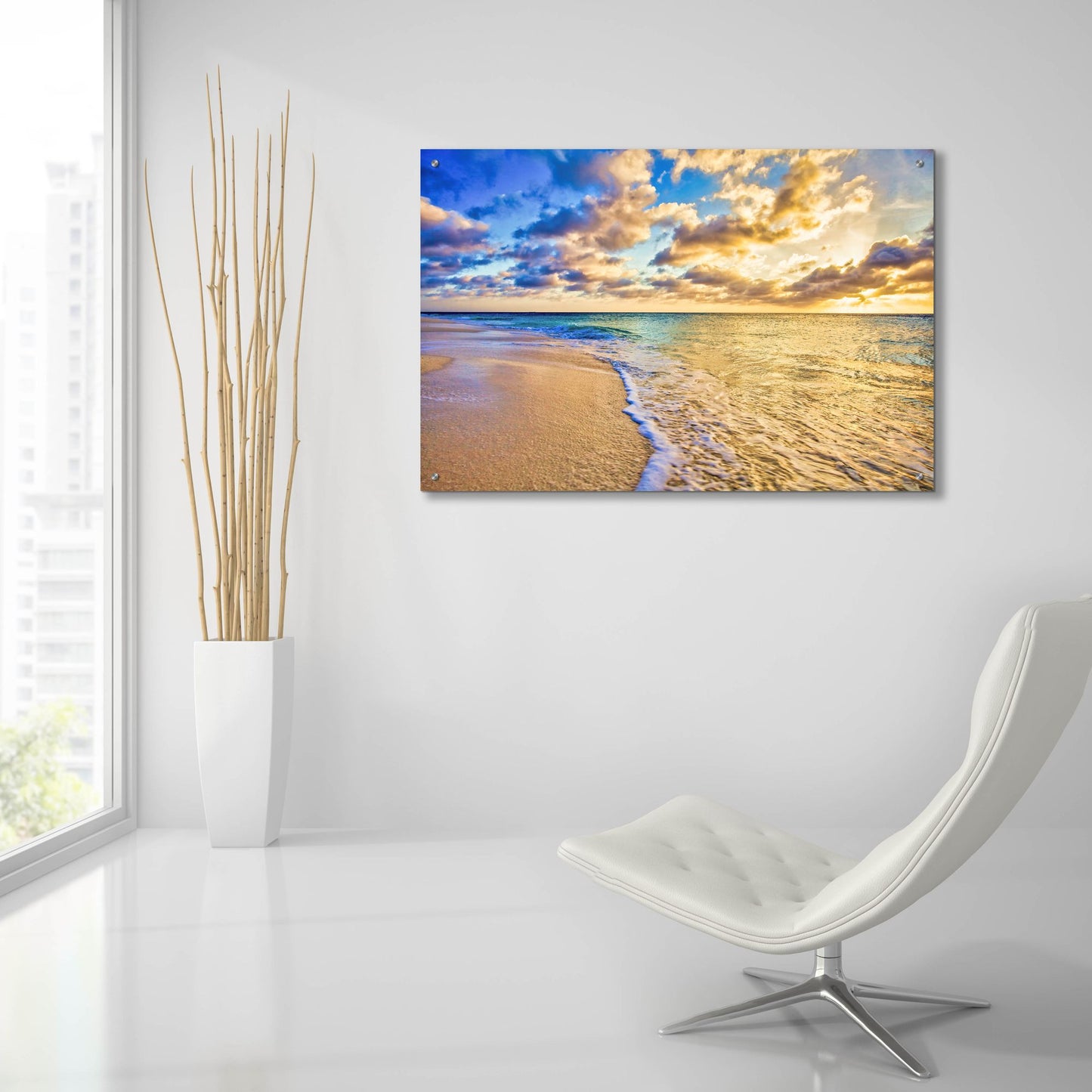 Epic Art 'Golden Hour Aruba' by Mark A Paulda, Acrylic Glass Wall Art,36x24