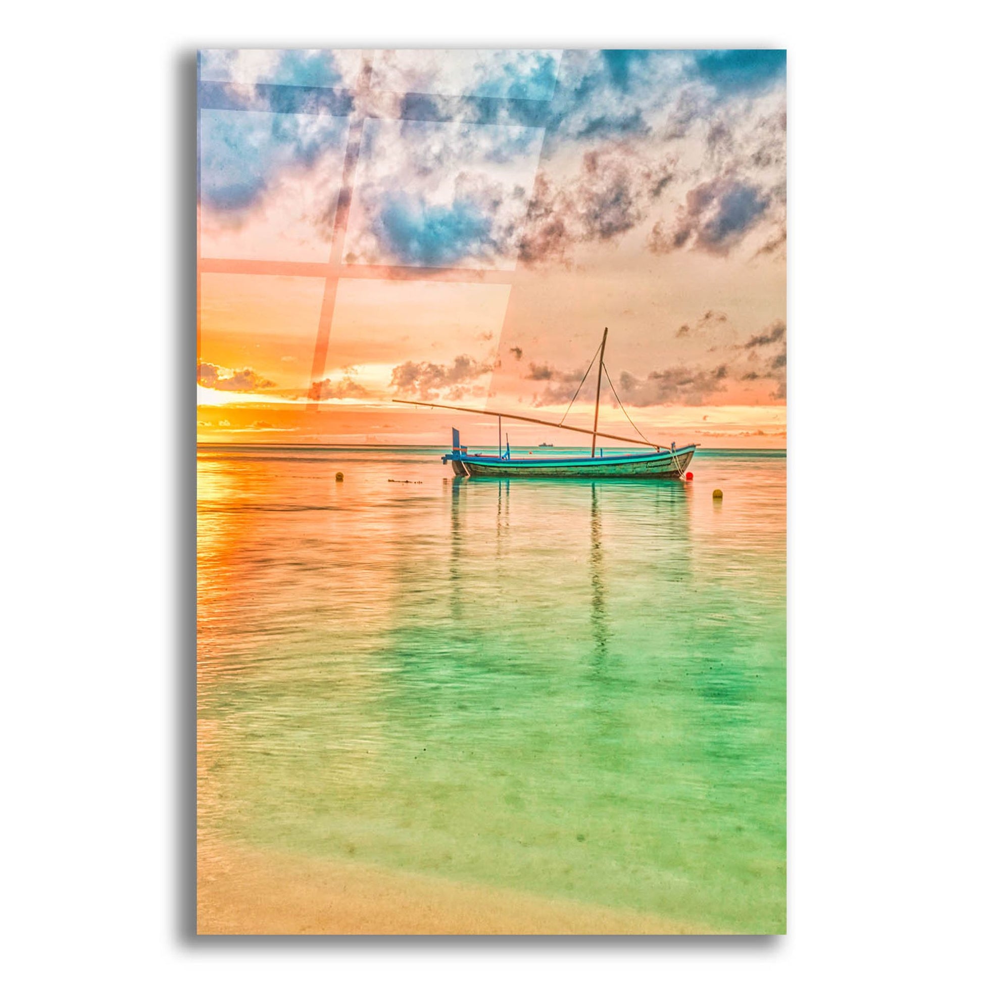 Epic Art 'Maldives Sailing Boat' by Mark A Paulda, Acrylic Glass Wall Art,12x16