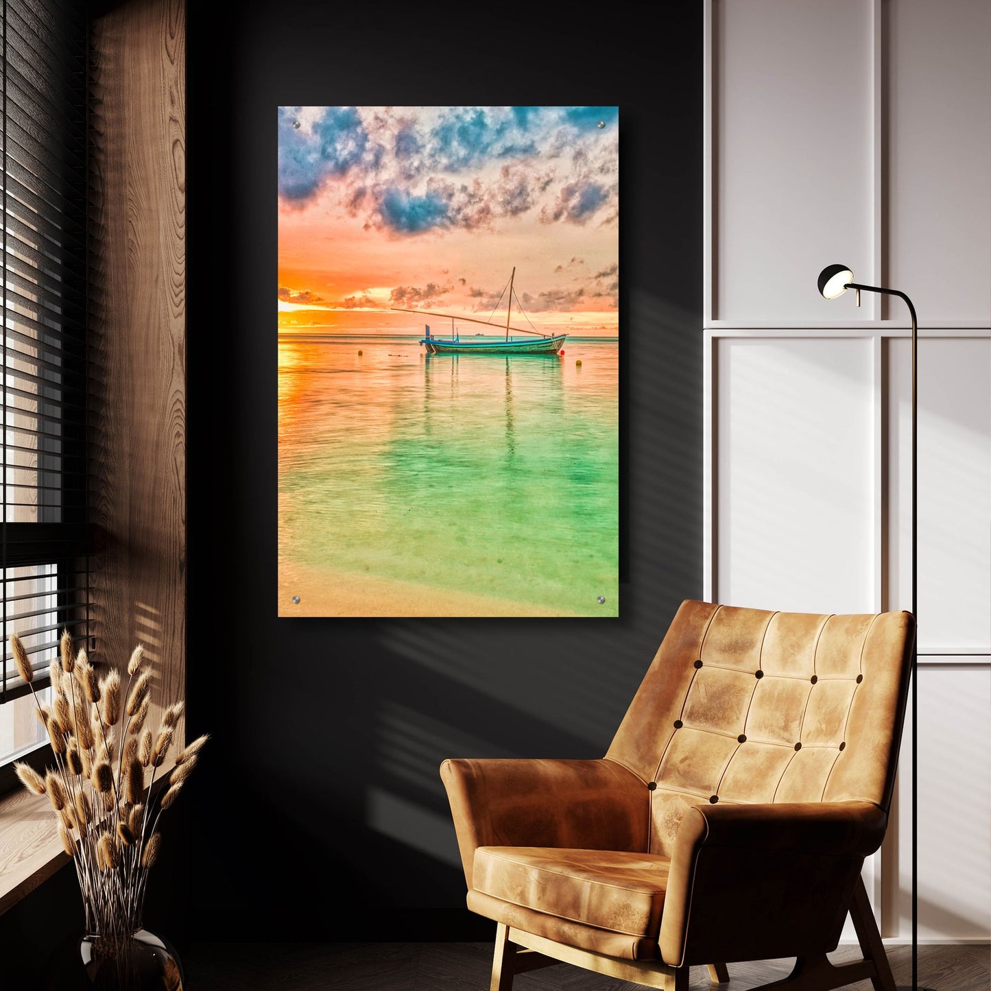 Epic Art 'Maldives Sailing Boat' by Mark A Paulda, Acrylic Glass Wall Art,24x36