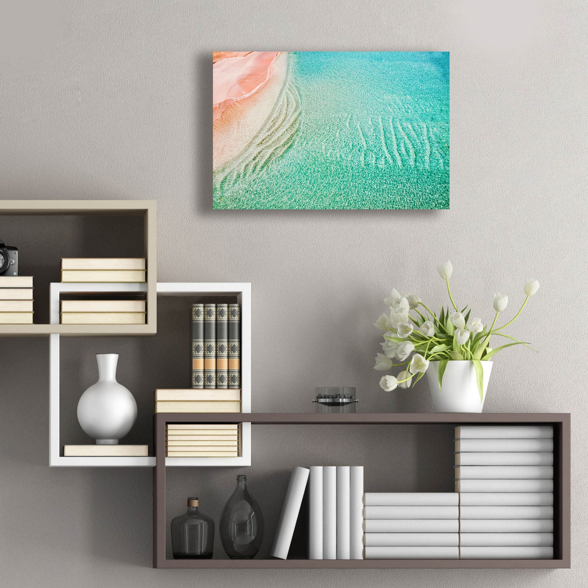 Epic Art 'Beach And Ocean 39' by Mark A Paulda, Acrylic Glass Wall Art,24x16