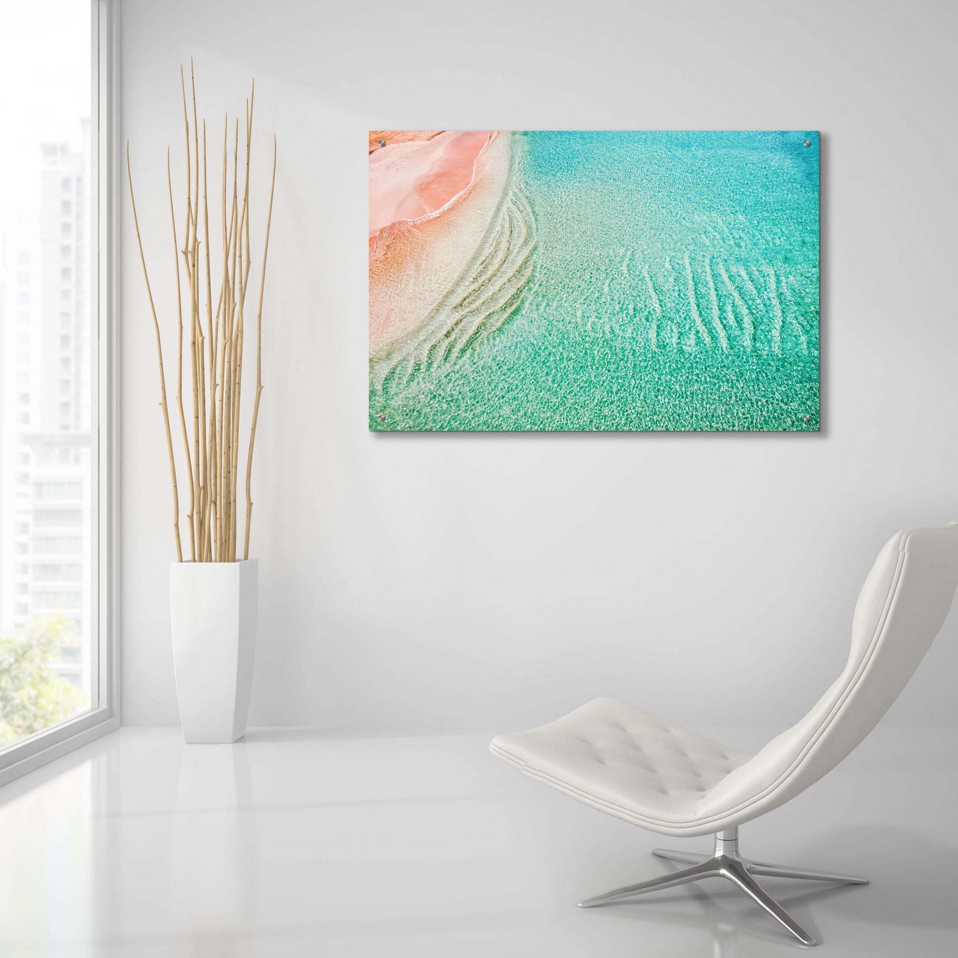 Epic Art 'Beach And Ocean 39' by Mark A Paulda, Acrylic Glass Wall Art,36x24