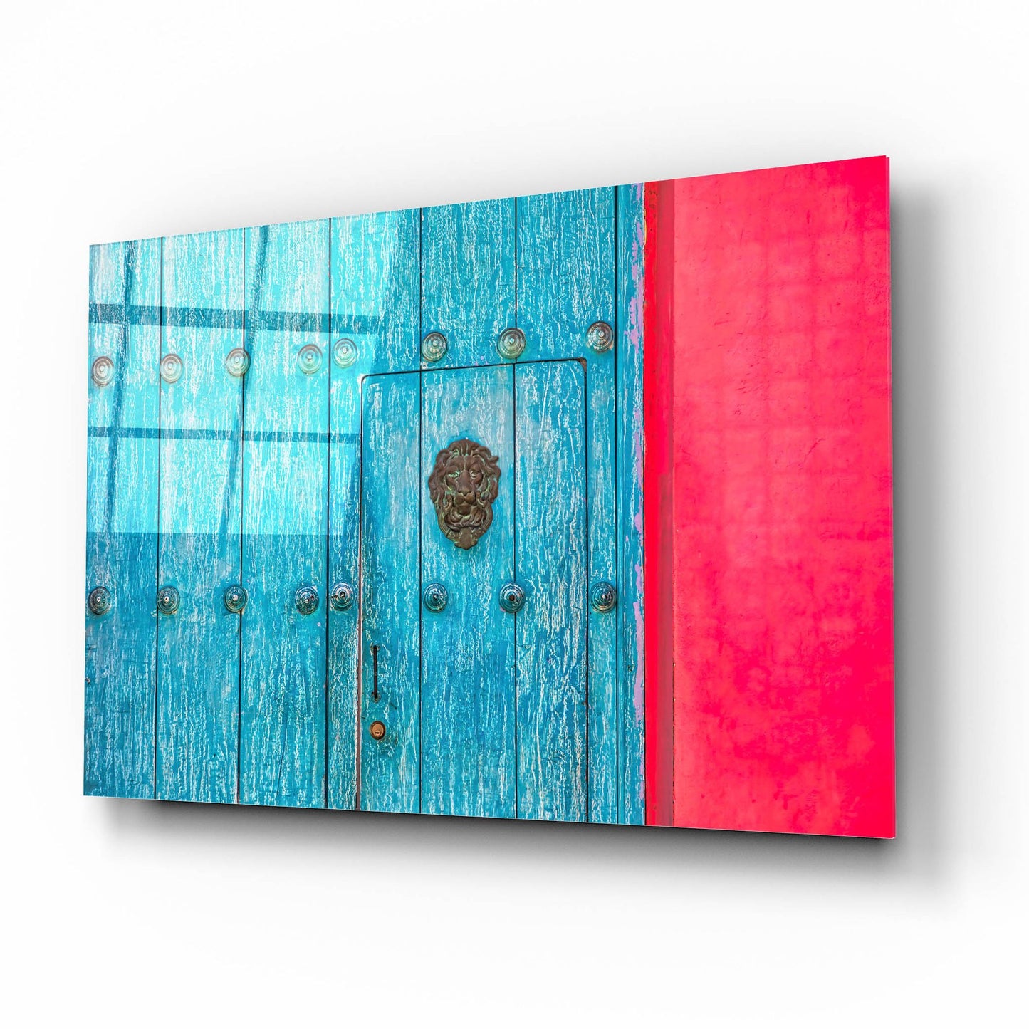 Epic Art 'Cartagena Blue Door' by Mark A Paulda, Acrylic Glass Wall Art,16x12