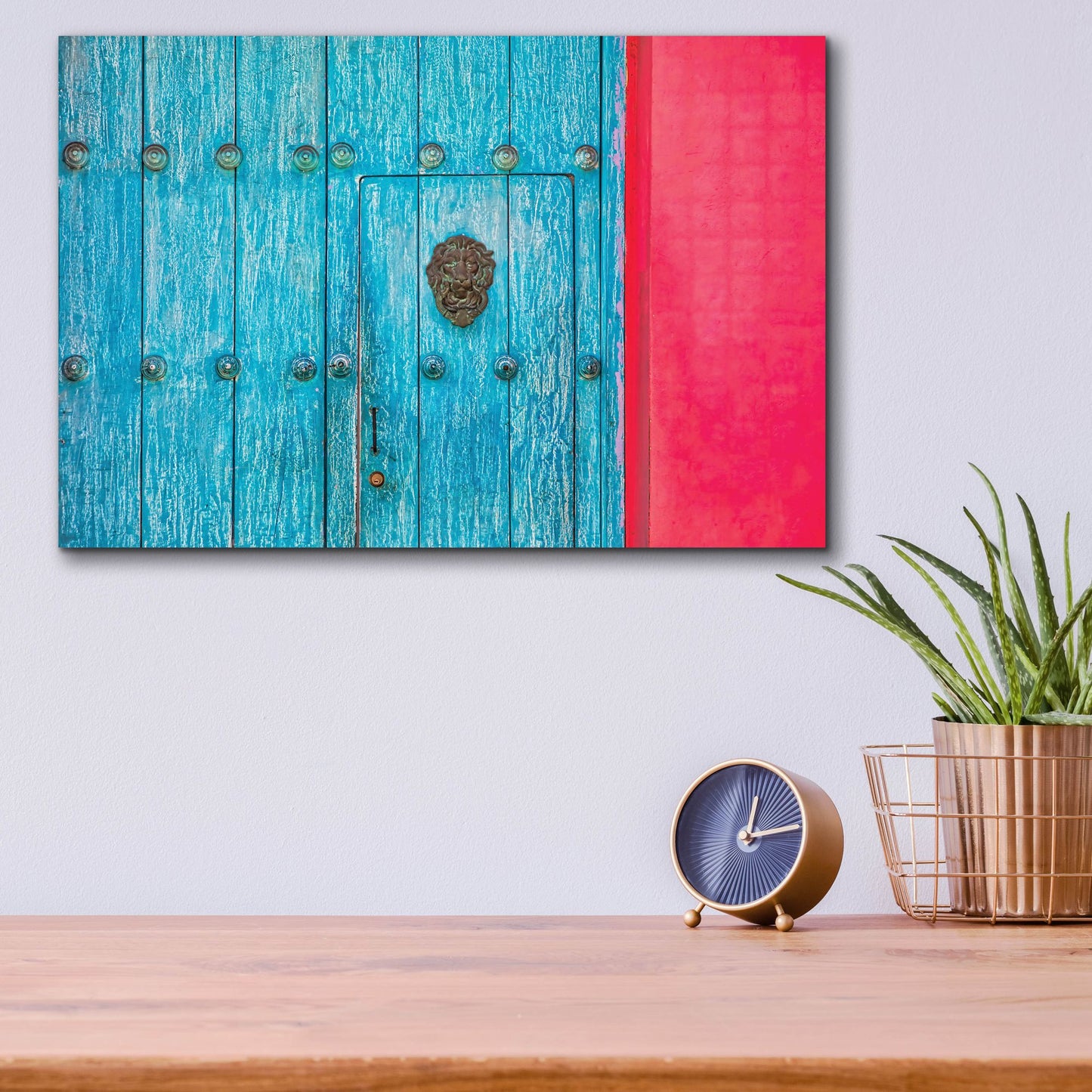 Epic Art 'Cartagena Blue Door' by Mark A Paulda, Acrylic Glass Wall Art,16x12