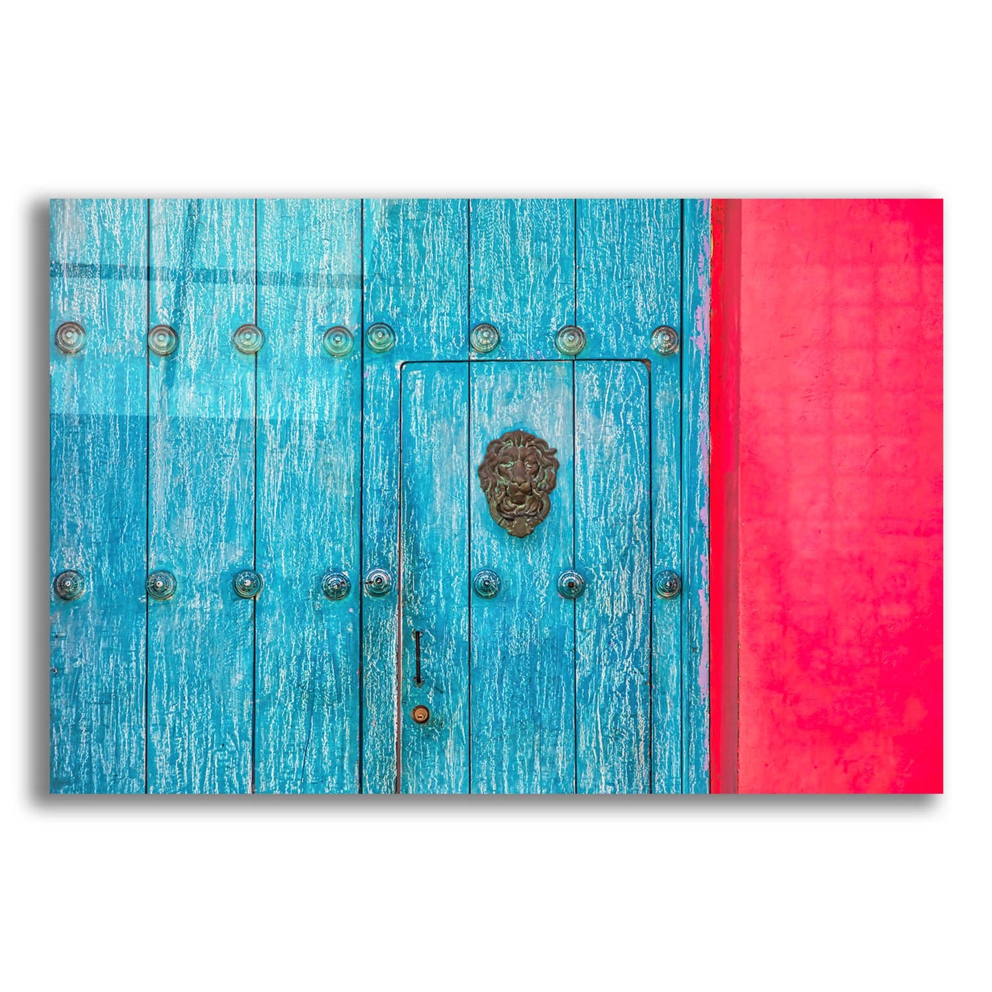 Epic Art 'Cartagena Blue Door' by Mark A Paulda, Acrylic Glass Wall Art,16x12