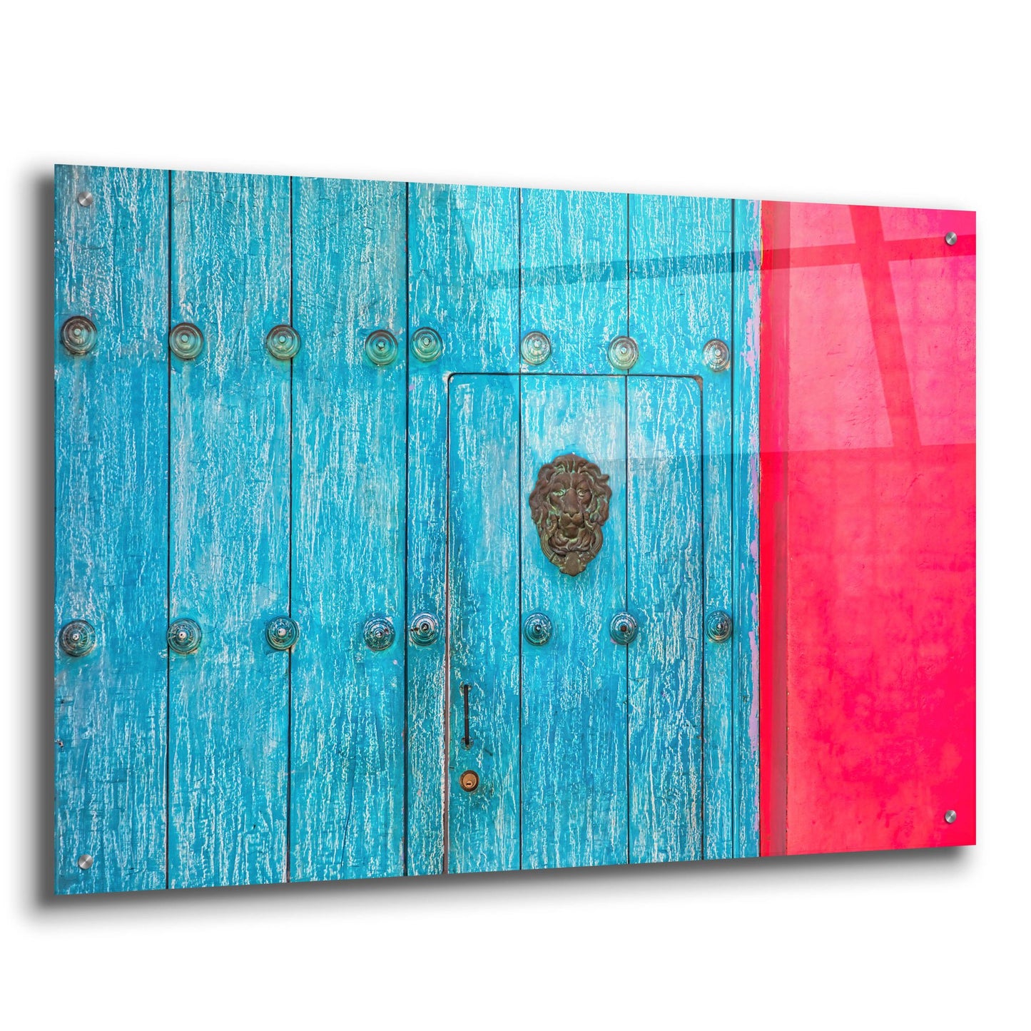 Epic Art 'Cartagena Blue Door' by Mark A Paulda, Acrylic Glass Wall Art,36x24