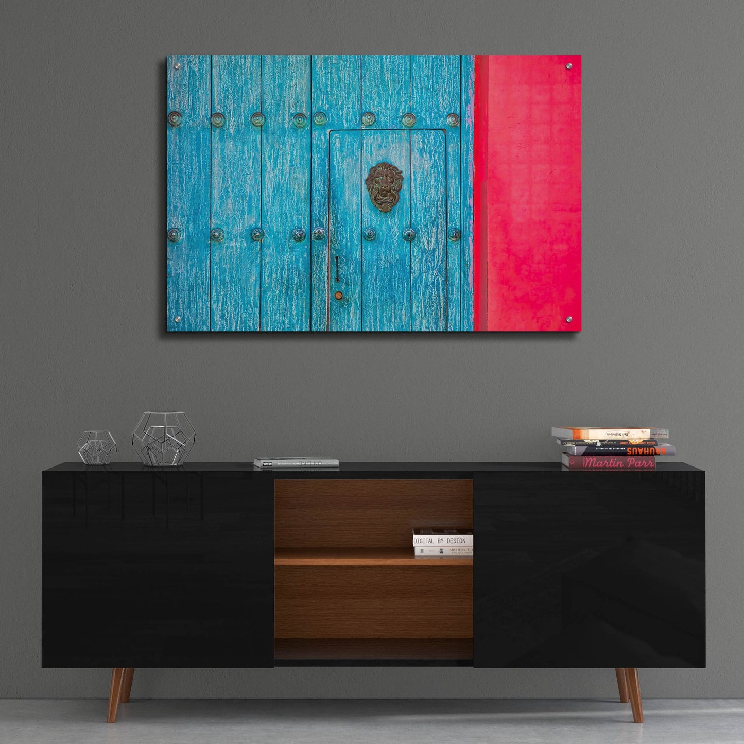 Epic Art 'Cartagena Blue Door' by Mark A Paulda, Acrylic Glass Wall Art,36x24