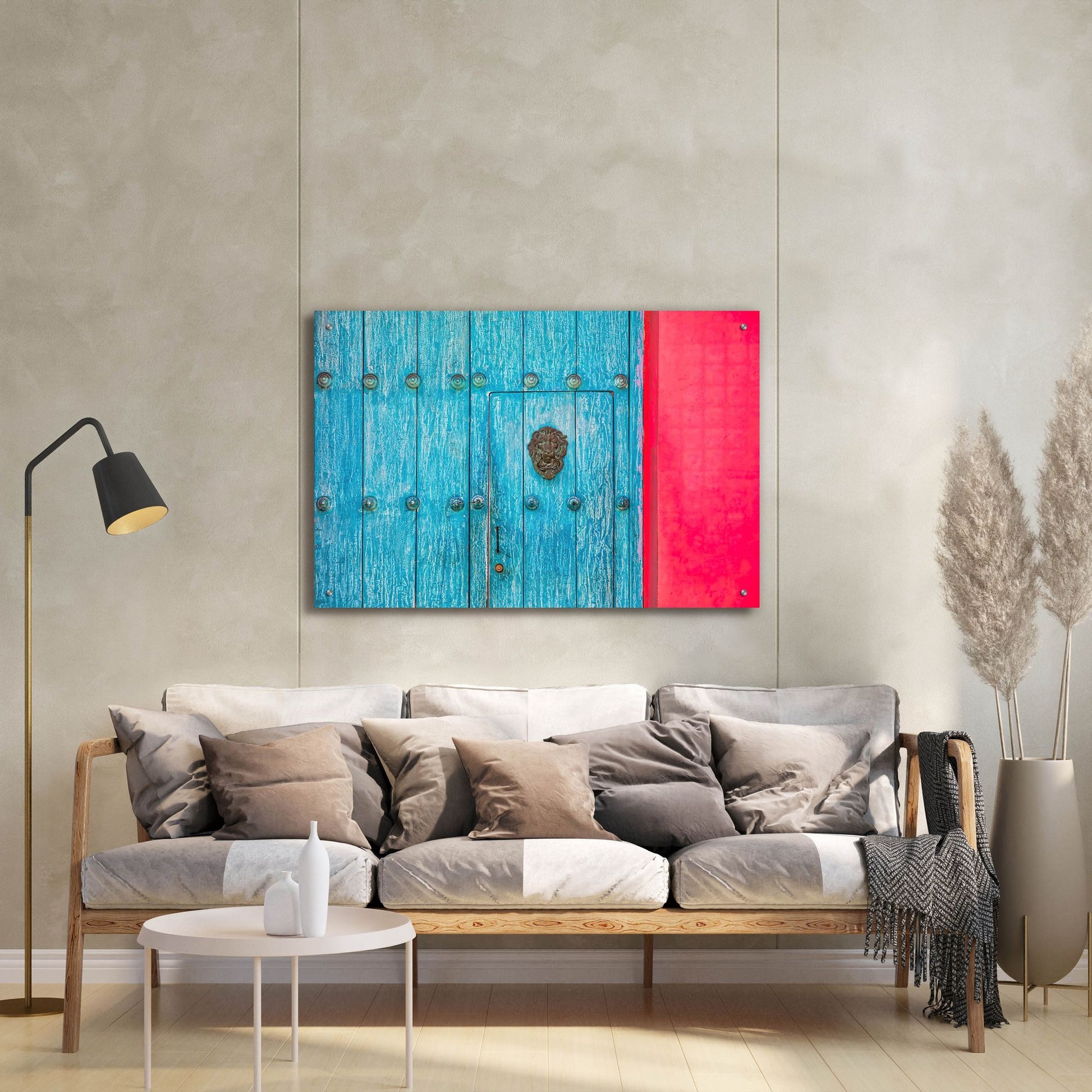 Epic Art 'Cartagena Blue Door' by Mark A Paulda, Acrylic Glass Wall Art,36x24