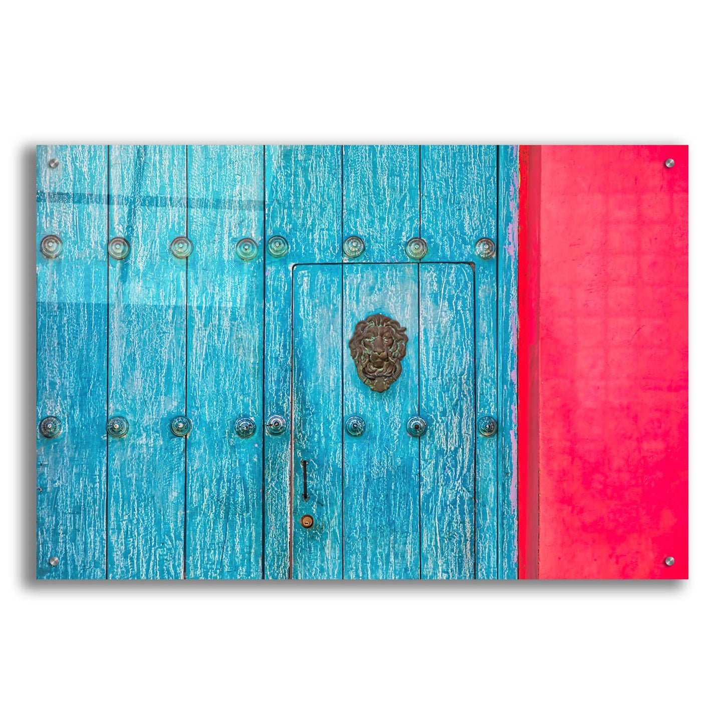 Epic Art 'Cartagena Blue Door' by Mark A Paulda, Acrylic Glass Wall Art,36x24