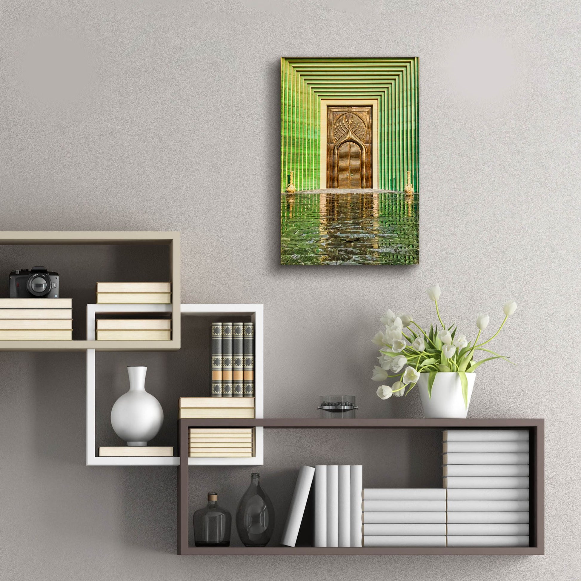 Epic Art 'Doha Brass Door' by Mark A Paulda, Acrylic Glass Wall Art,16x24