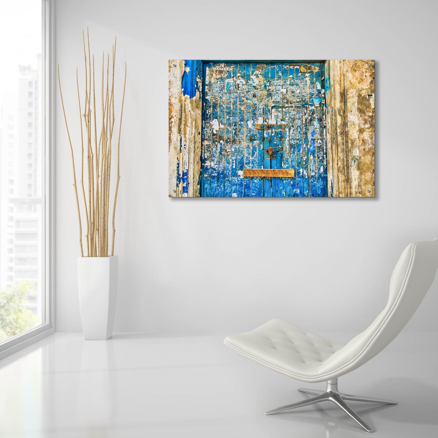 Epic Art 'This Old Blue Door' by Mark A Paulda, Acrylic Glass Wall Art,36x24