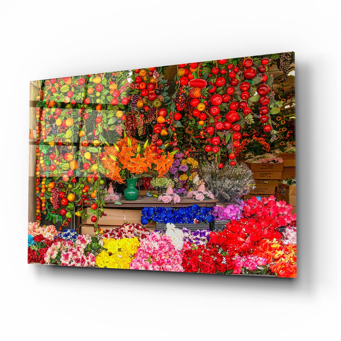 Epic Art 'El Paso Flower Mercado' by Mark A Paulda, Acrylic Glass Wall Art,16x12