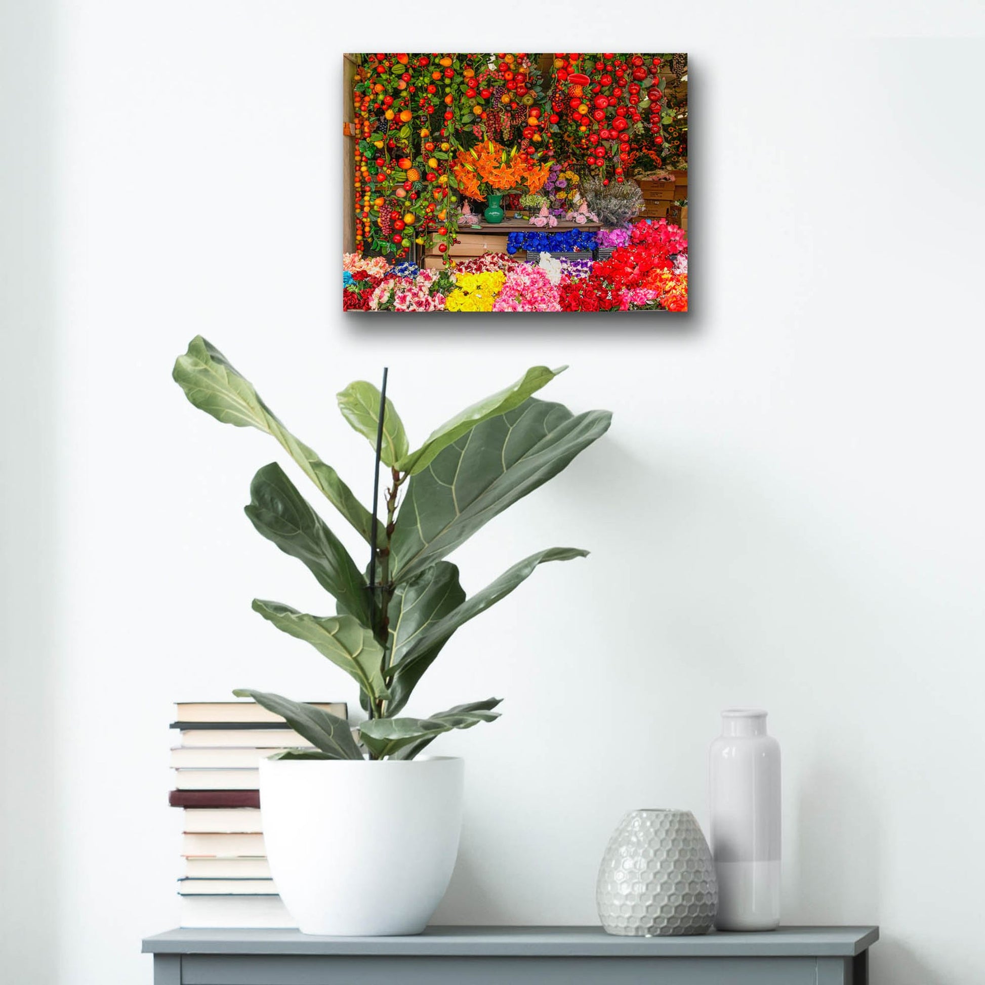 Epic Art 'El Paso Flower Mercado' by Mark A Paulda, Acrylic Glass Wall Art,16x12